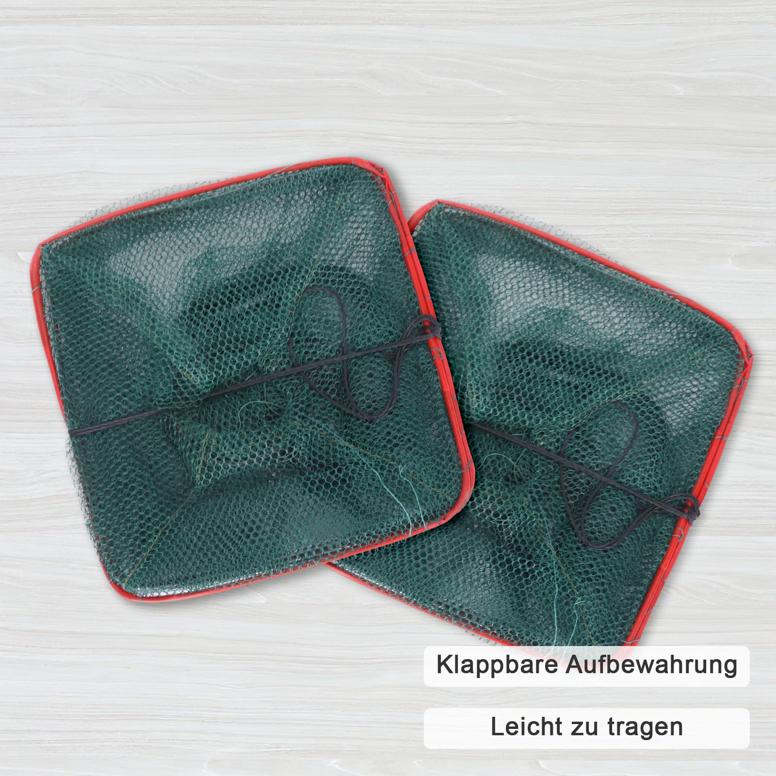 Lot de 4 filets à poissons, réussite à appât, pliable, pour filet de lancer pour la pêche, cage à crevettes simple et cage de pêche (46 x 22 x 22 cm)