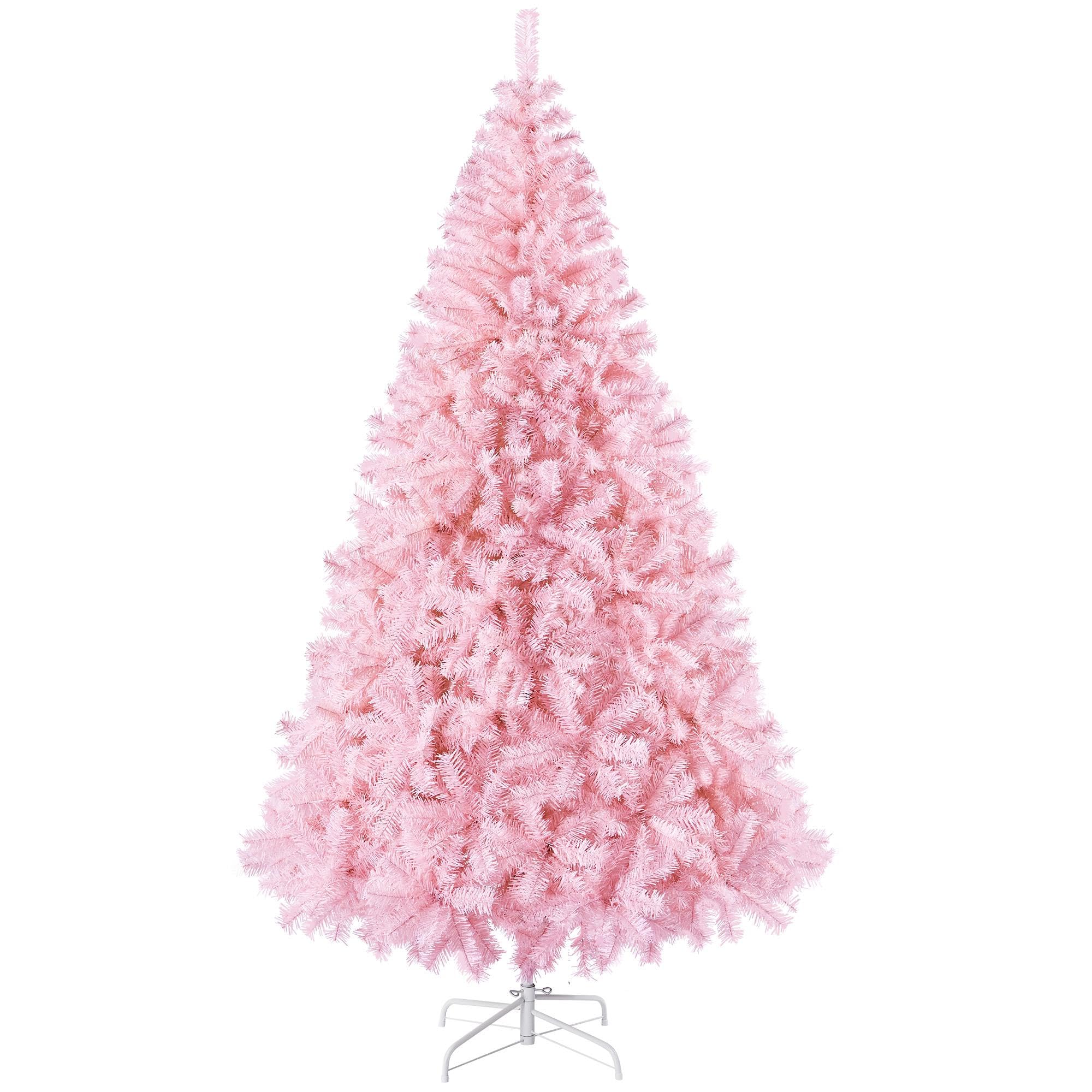Yaheetech 219 cm Künstlicher Weihnachtsbaum Tannenbaum Christbaum, Rosa