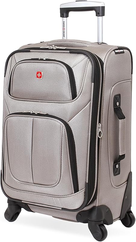 SWISSGEAR Sion Equipaje giratorio de mano, valija ligera expandible con lado blando, peltre, 22,75 pulgadas