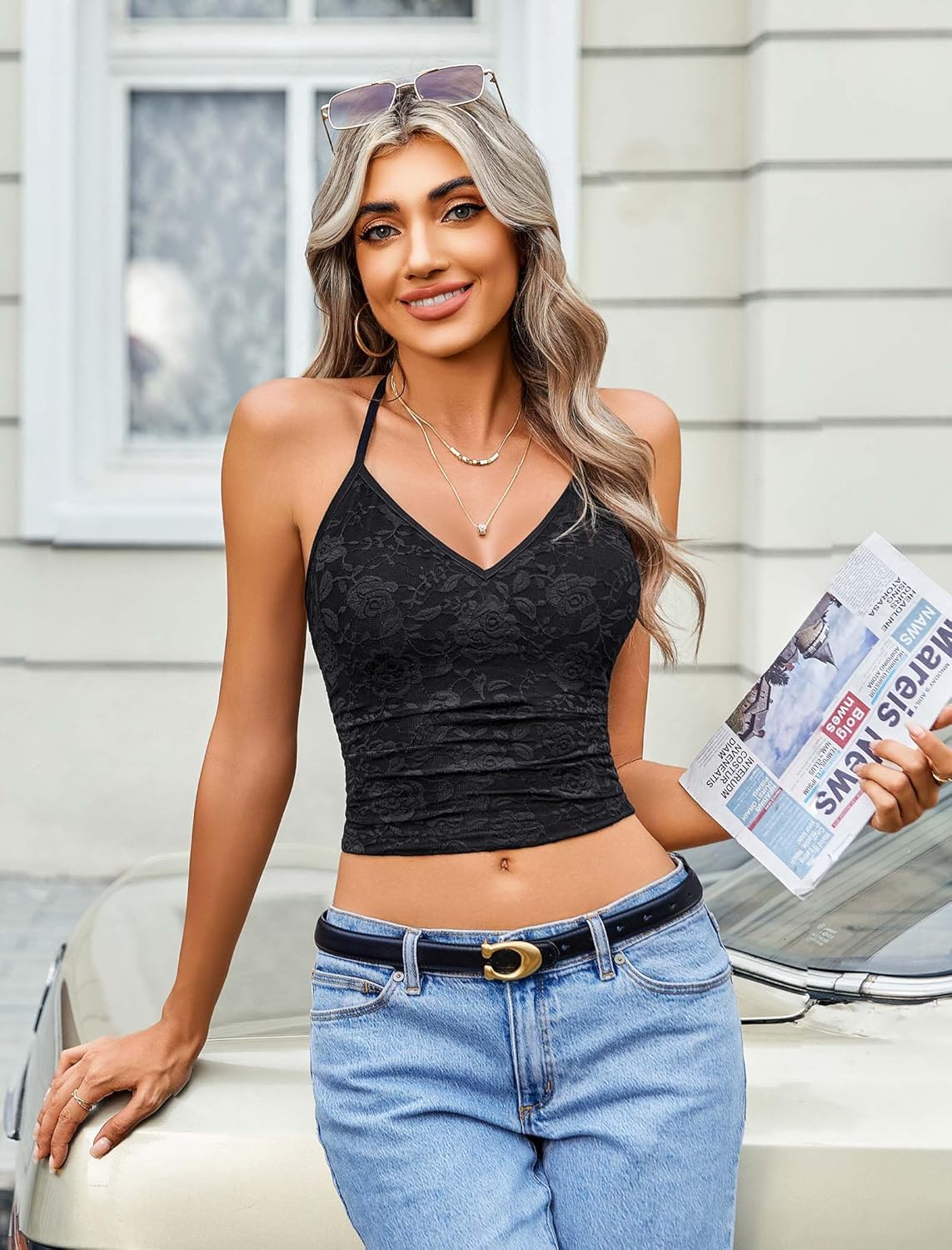 Avidlove Sexy Tops for Women Lace Camisole Y2k Halter Crop Top Slim Going Out Outfits 2025 Trendy - Image 7