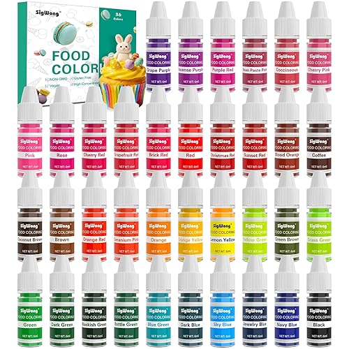 Colorante alimentario - Juego de colorante líquido concentrado de 36 colores para alimentos, tinte líquido neón para hornear, decorar, glasear