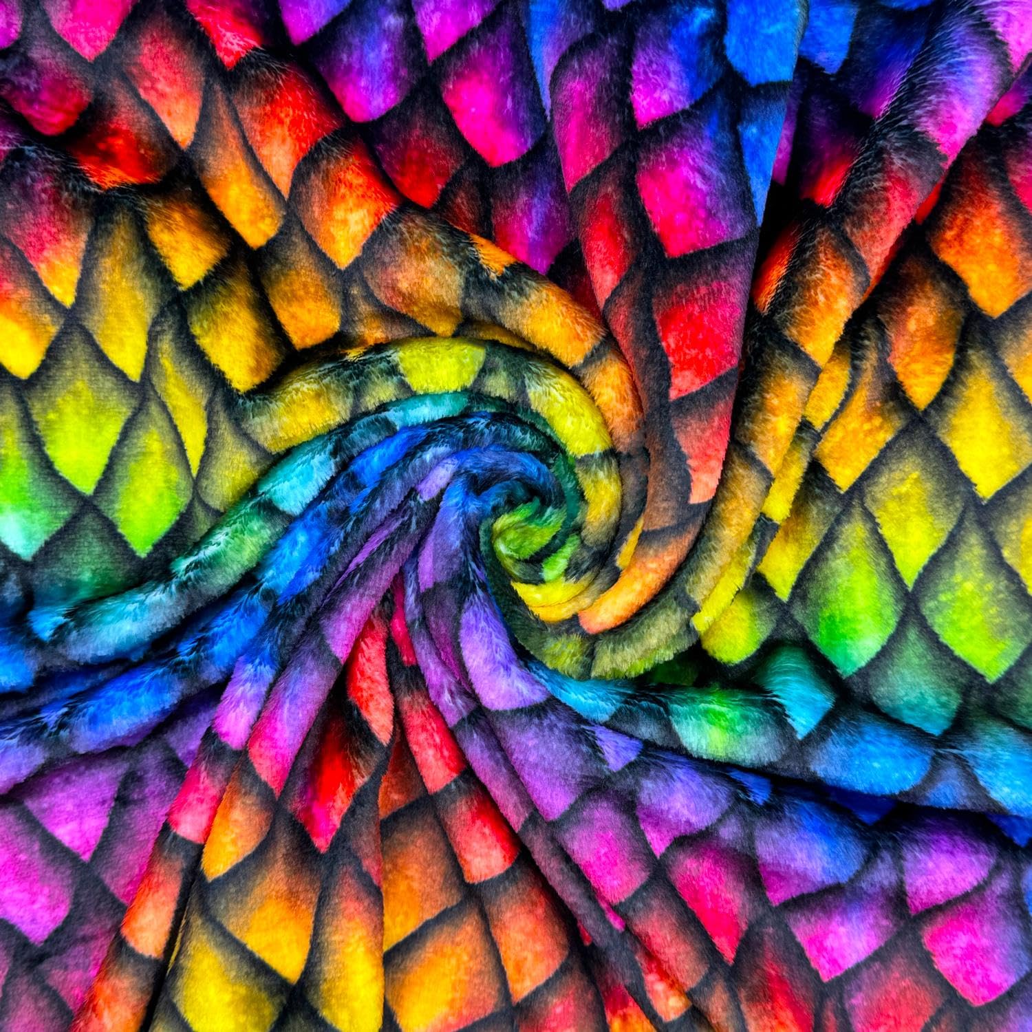 Tissu polaire écailles de dragon multicolore pour couverture enfant douillette - 6