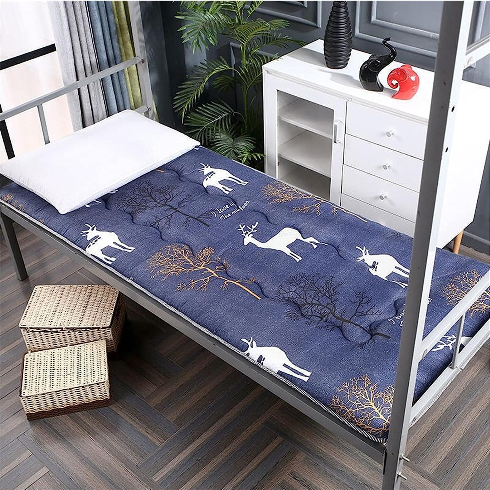Colchón Japonés. Futón Colchón para Dormir, Descansar, Camping, Yoga Y Es Una Cama Plegable Colchón Enrollable Que Cabe En El Maletero del Coche, Cuatro Estaciones Universal,4,120x200cm