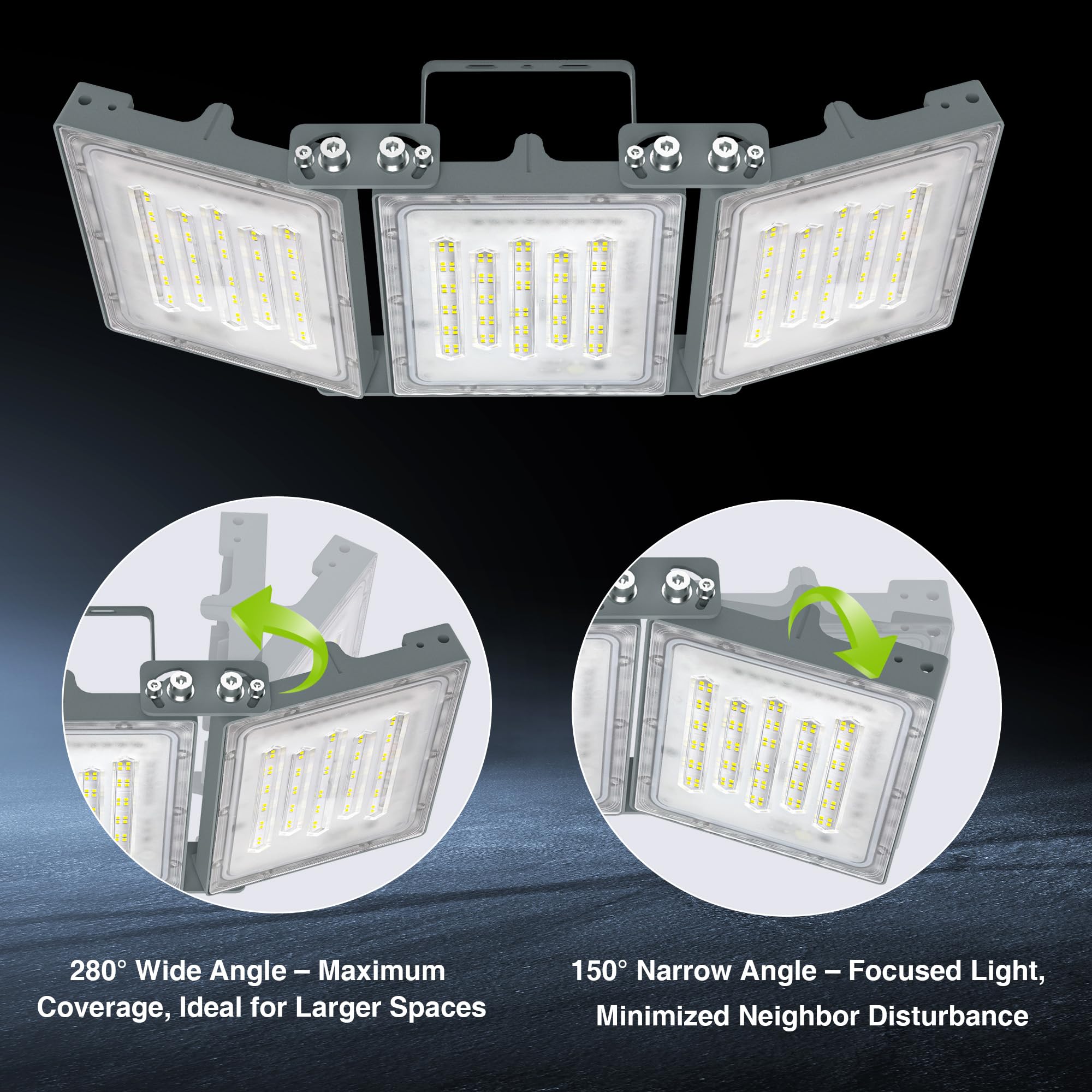 STASUN 300W 30000LM LED Outdoor Flood Light,Super Bright Spotlight 6000K Outdoor Security Light,IP66 Waterproof Spot Lighting for Street,Racetracks,Garden - Image 3