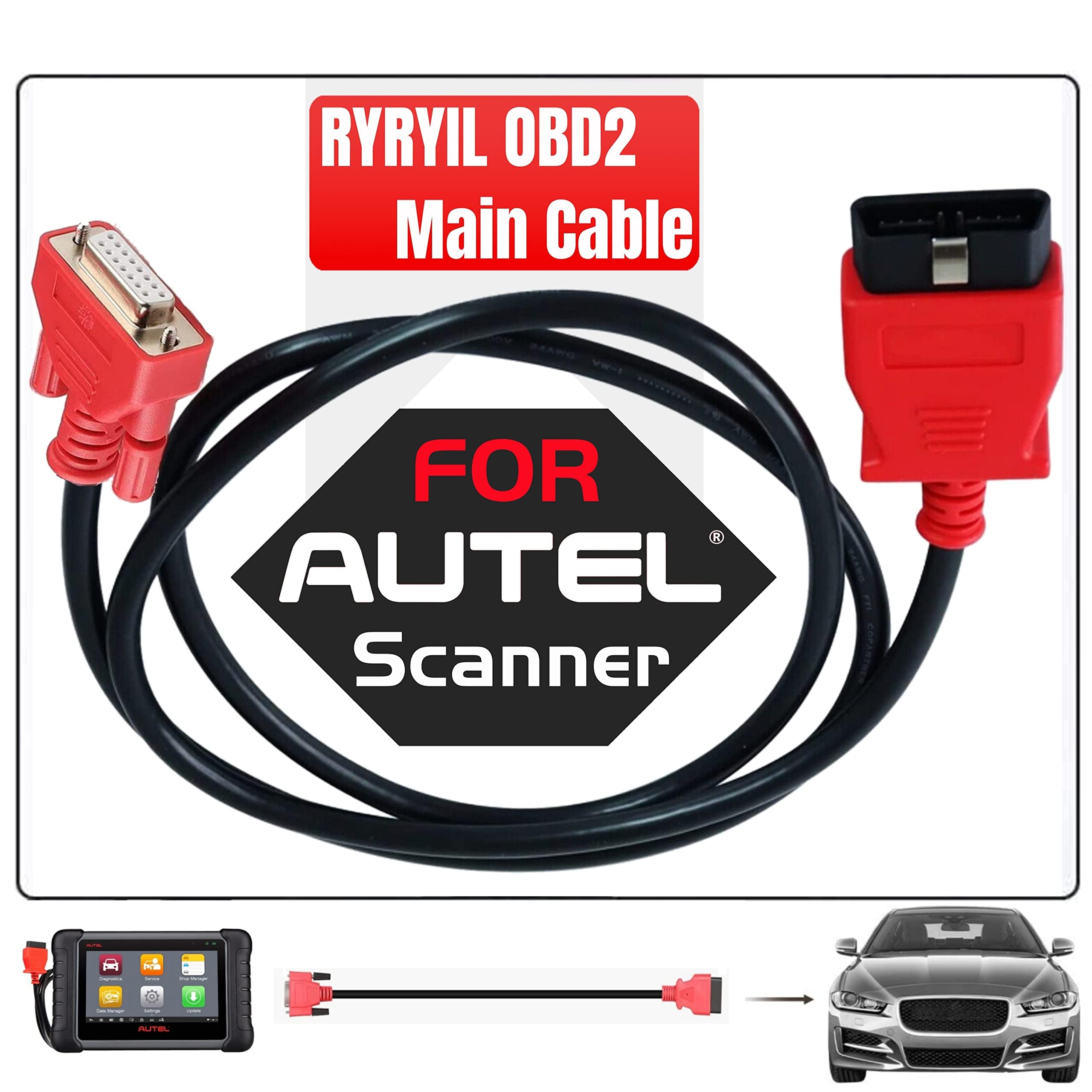 Scanner Obd Autel Originale Cavo Prova Principale OBD2, Funziona Solo Con Scanner MK808S MK808Z MX808S MK808 MX808 MP808S MP808 DS708 DS808 MS906, 5.6 Piedi 1.7 M, Cavo Prova Diagnostico OBDII A 16