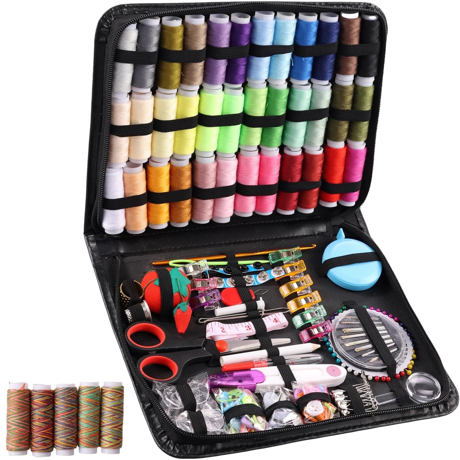 Travel Sewing Kit 229Pcs Needle and Thread Kit Sewing Supplies Accessories with Needles Scissors Measure Tape and More for Home Work Travel