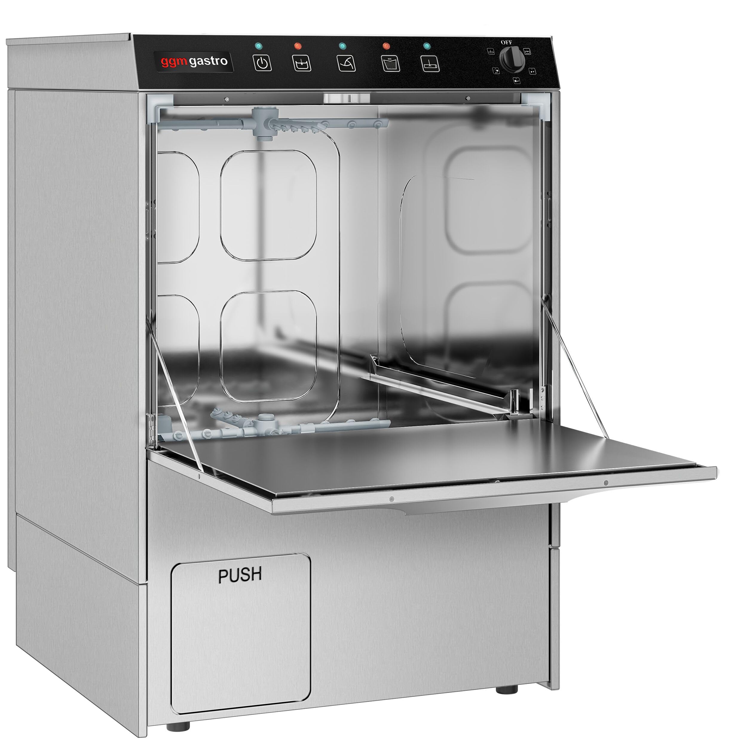 GGM Gastro Gläserspülmaschine 5 kW mit Reiniger- & Klarspülerpumpe | Ideal für den professionellen Dauereinsatz, hygienische Ergebnisse durch hohe Temperaturen, automatische Dosierung