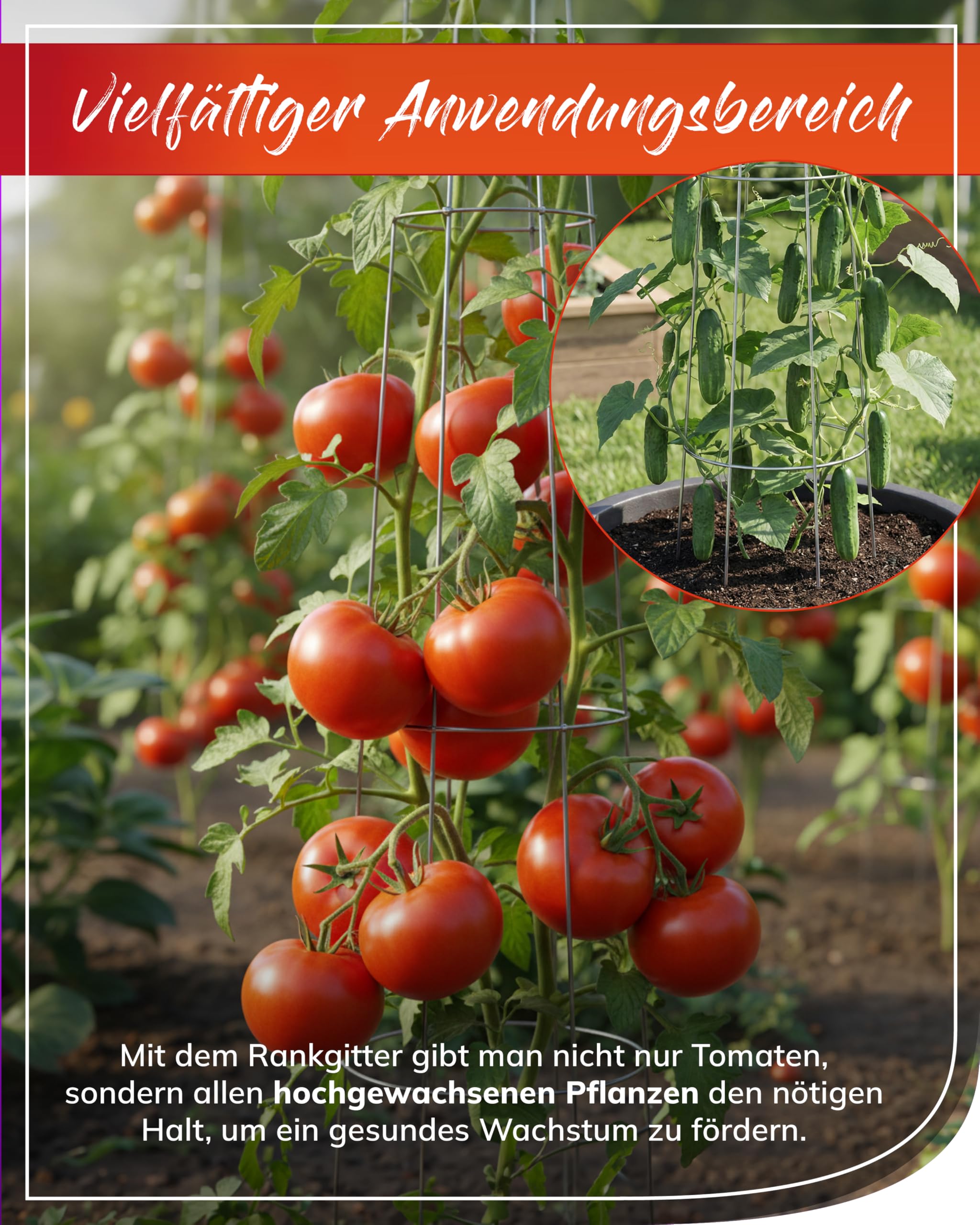 bellissa Tomaten Rankhilfe Spirale 3 Stück Metall verzinkt 175 cm | Wetterfestes Rankgitter für Gemüse, Gurken & Stangenbohnen Stabile Pflanzenstütze & Rankstäbe für den Garten