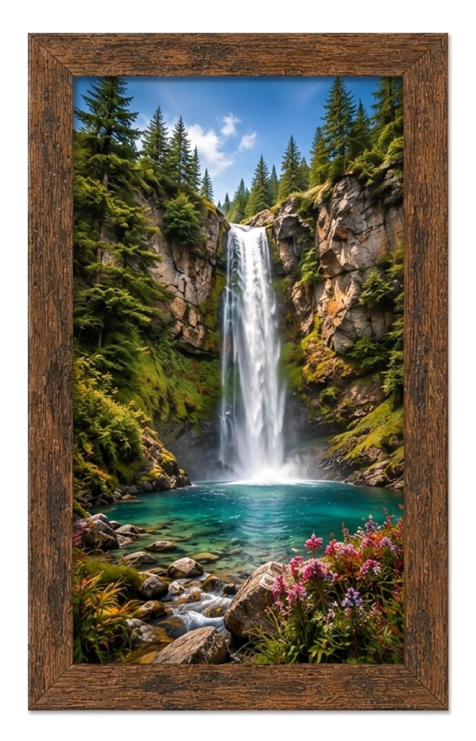POOG 50x65cm RUSTIC Engineered Wood and Plexiglass, 500x650mm Photo Frame Dual Orientation Landscape or Portrait,Picture Frame Wall Hanging Display Photos artwork posters (RUSTIC, 50x65cm)