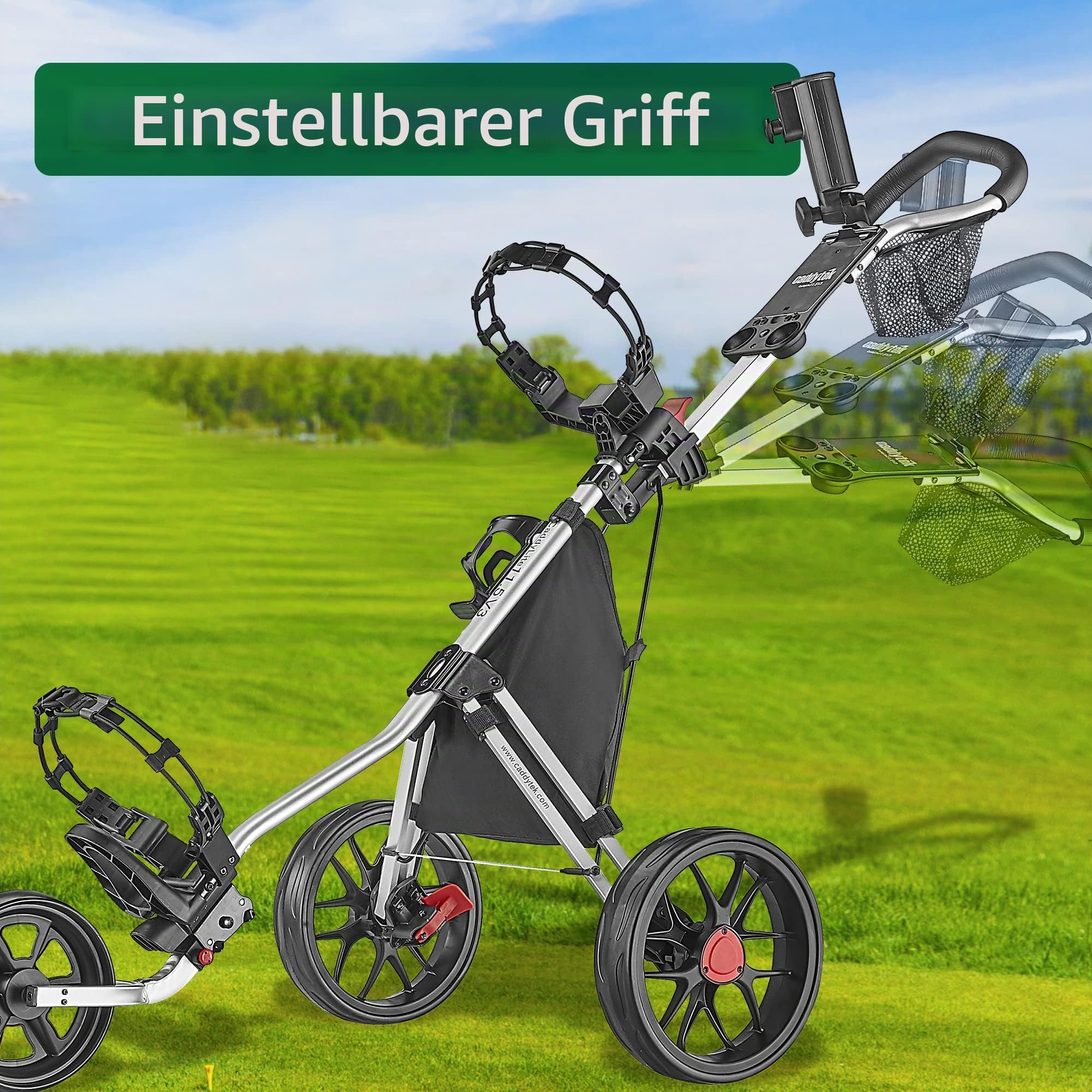 Caddytek CaddyLite 11.5 V3 3 Rad Golf Push Cart – Superlite Deluxe, leicht, einfach zu Falten Caddy Cart Pushcart