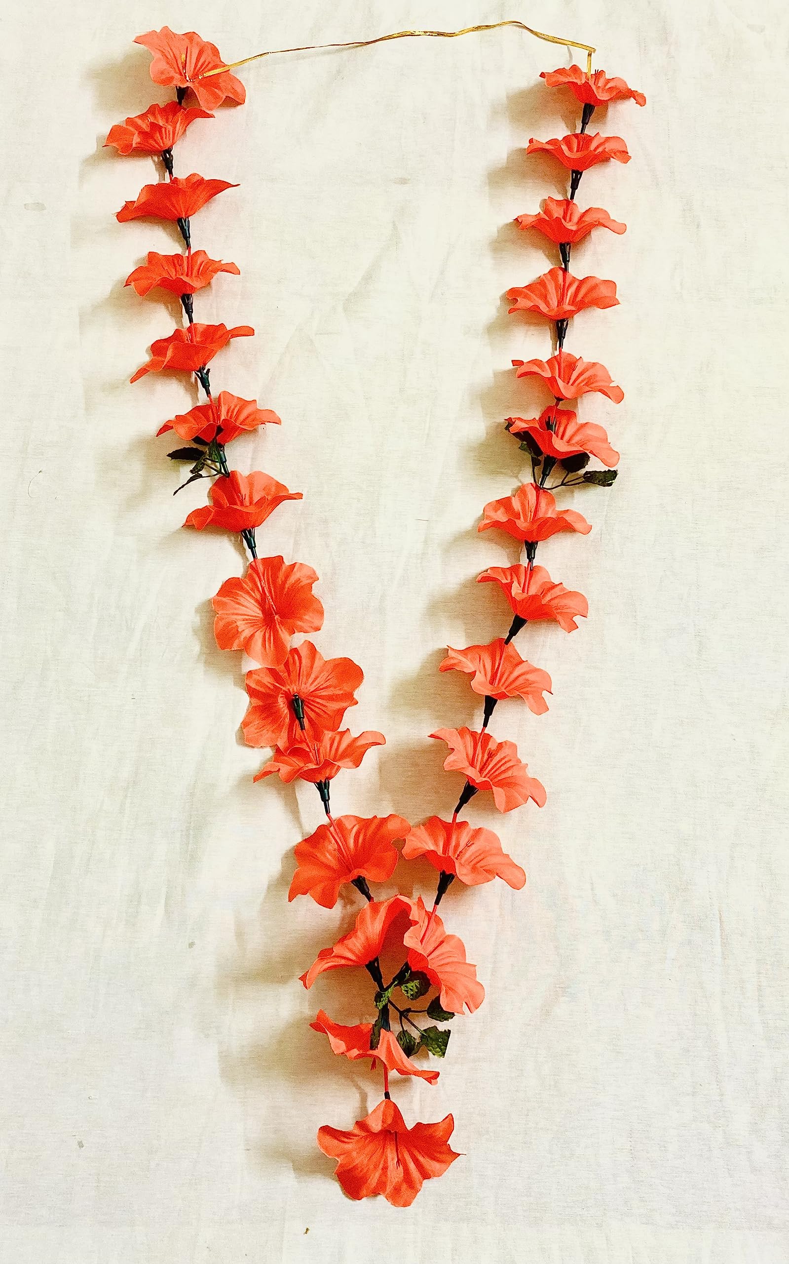 Buy Long Hibiscus Garland Red Joba Mala with Bel pata for Puja