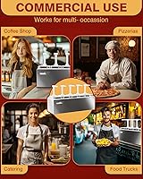 Vista 7 de WantJoin Dispensador de salsa de 13.75 cuartos con 5 frascos, estación de bomba de condimentos de acero inoxidable de 2.75 cuartos de galón / 2.6 L