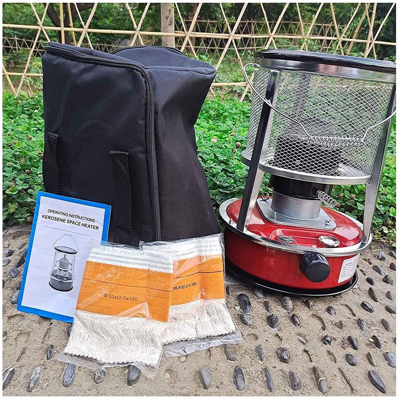 Calentador de Queroseno Portátil, Quemador de Queroseno para Estufas de Interior, Calentador de Parafina de Aceite para Camping Al Aire Libre/4.6Lred