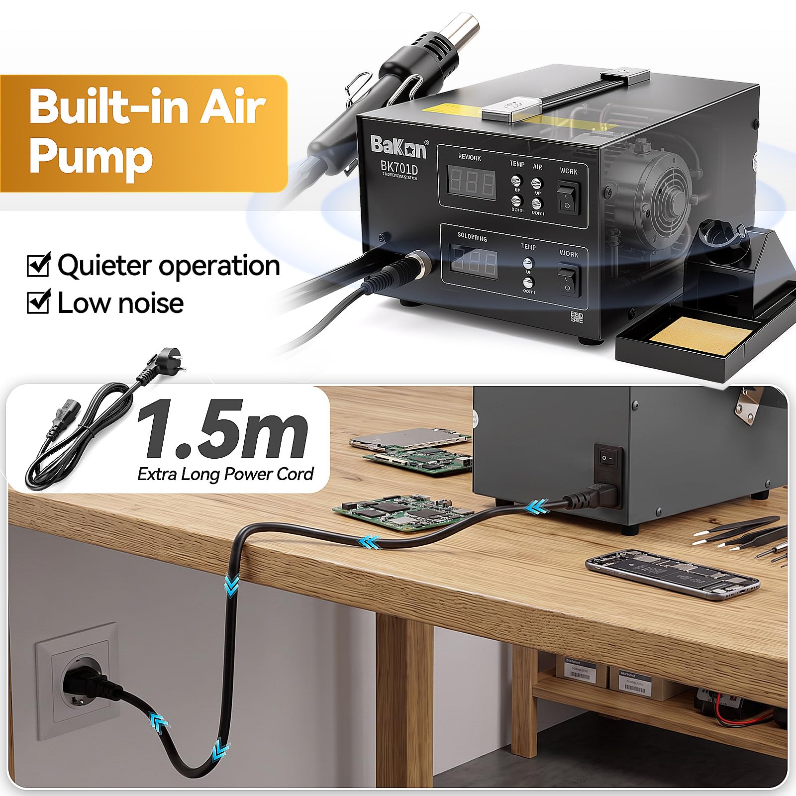 Yofuly 700W Stazione Saldante ad Aria Calda 2 in 1