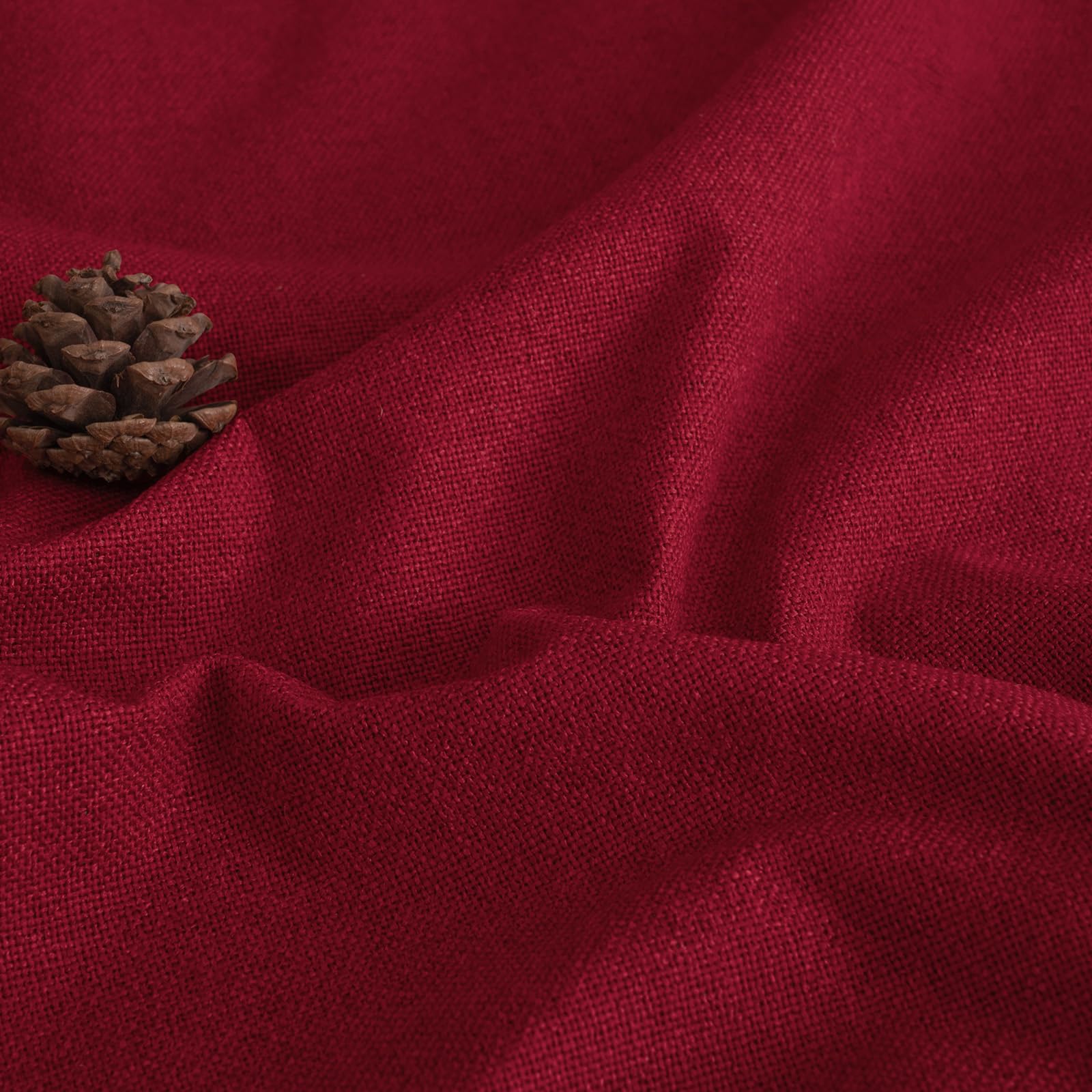 Lajode Tende oscuranti rosse in 100% lino, per decorazioni natalizie invernali, lunghe 240 cm, larghezza 132 cm, extra lunghe, isolamento termico, blocco della luce, tende per finestre, ognuna 132 x
