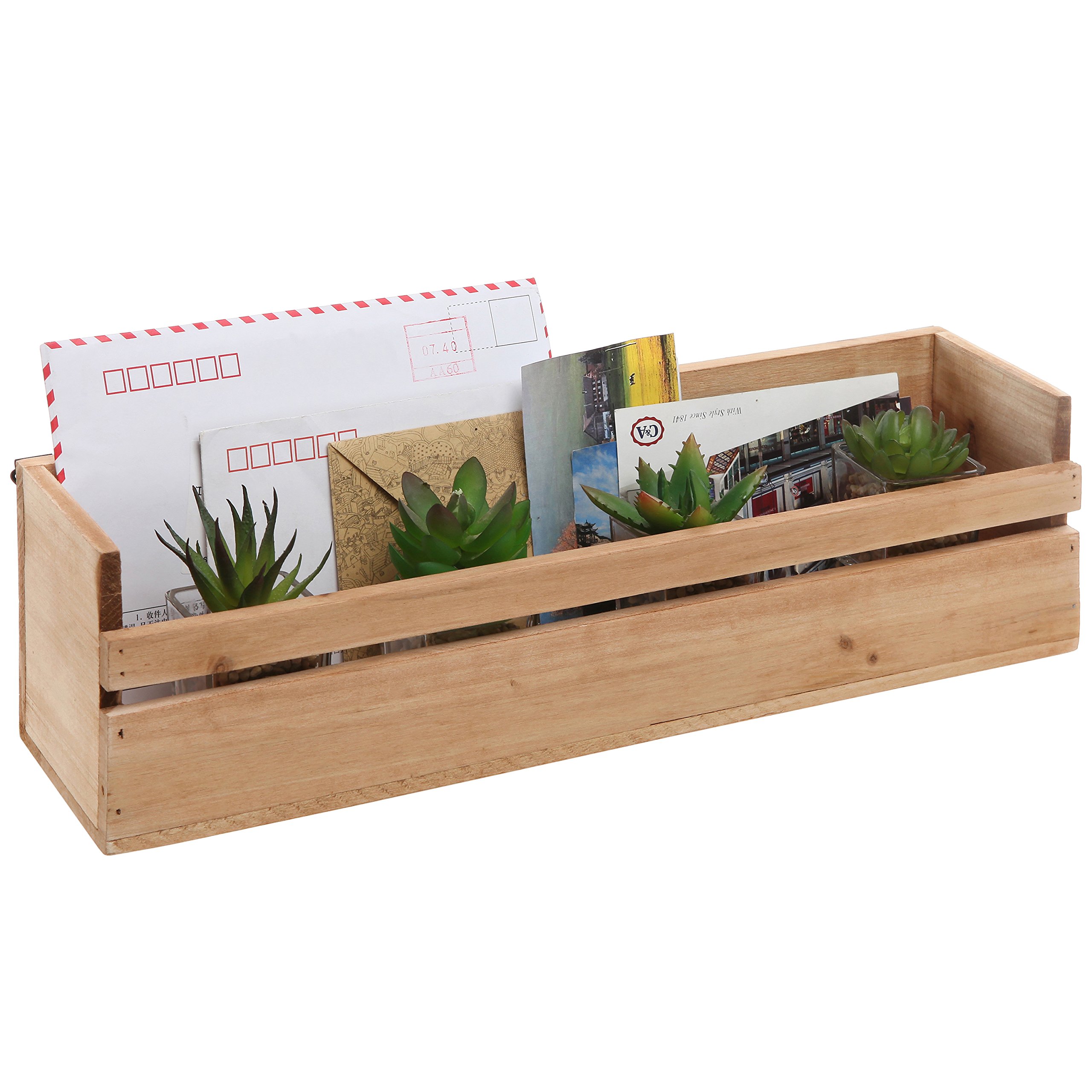 Mygift Handmade Wall Mounted Decorative Wooden Shelf Storage Box