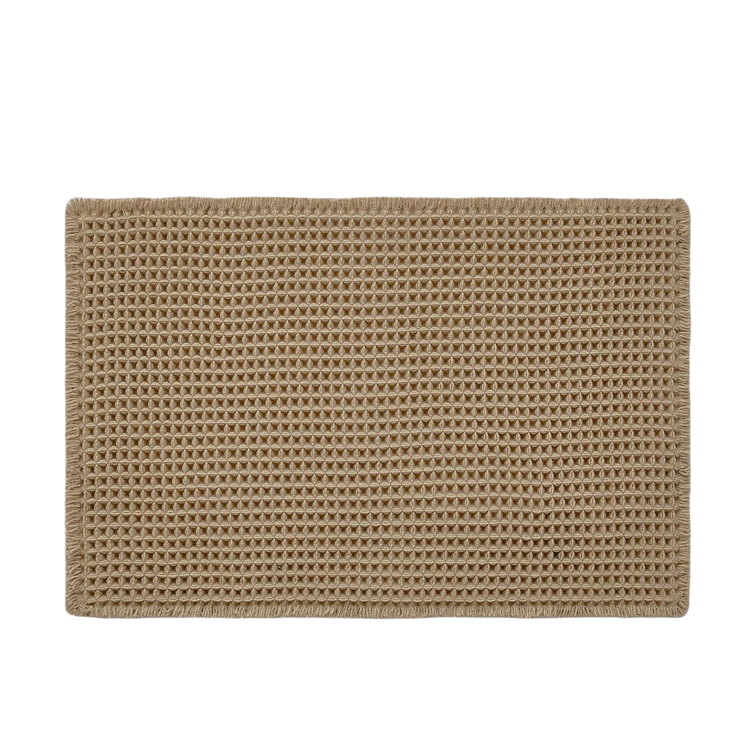 Waffle Bath Mat Non Slip Washable 30x20 Khaki F881