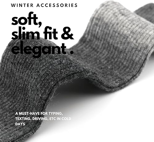 Vista 3 de F Flammi - Guantes largos, abrigados, tejidos sin dedos de cachemira para mujer con orificio para el pulgar