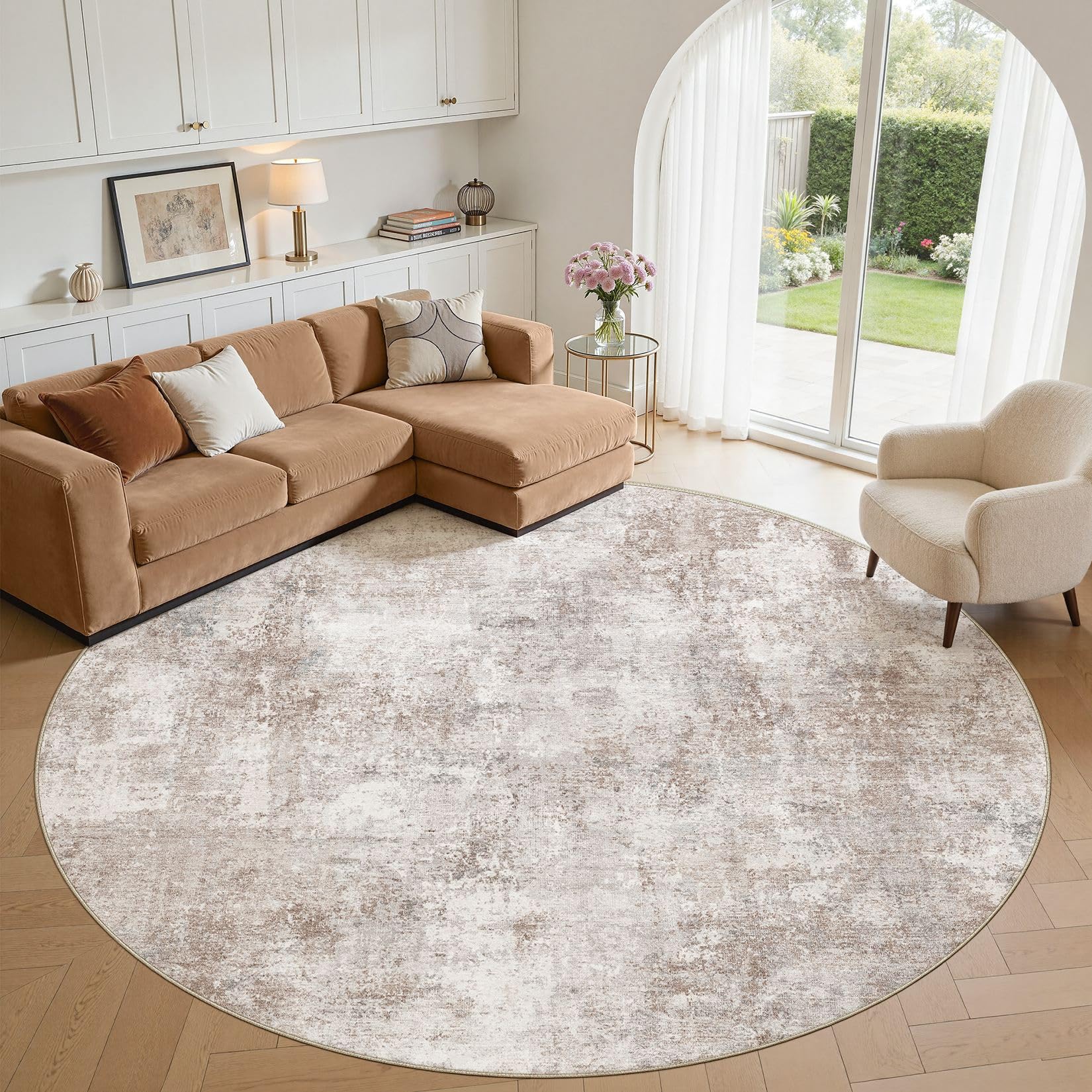 Photo 1 of 10ft Round Area Rugs for Living Room, 8x8 Washable Non Slip Soft Large Rugs