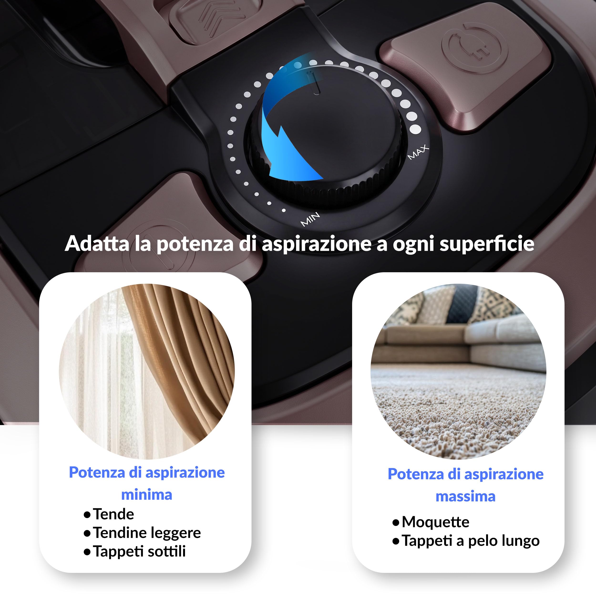 LEHMANN Aspirapolvere a Traino senza Sacco, Potente Tecnologia Ciclonica, Filtro HEPA Doppio, Capacità Serbatoio 2,5 L, Raggio d’azione 9 m, Set 5 Accessori con Spazzola Turbo per Peli Animali