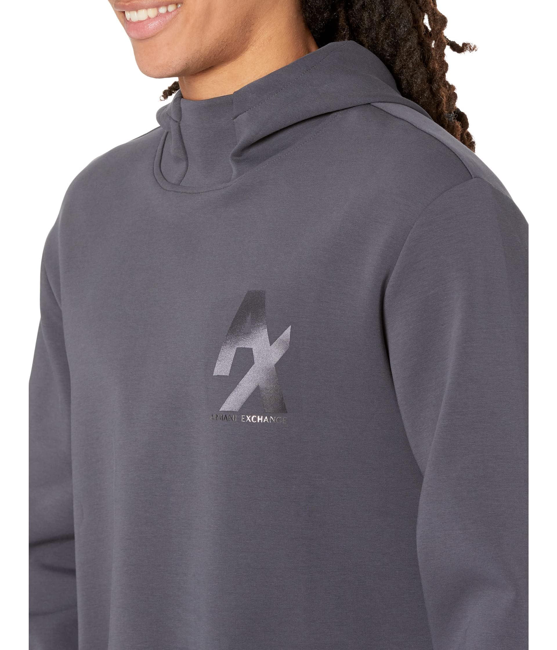 Armani Exchange Bluza sportowa Mężczyźni Bluza z kapturem z jedwabistym logo