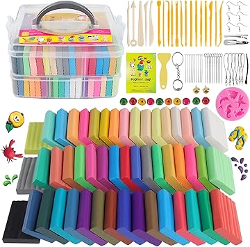 Polymer Clay Sets, 50 Colors Modeling Clay for Kids ,Oven Bake Clay