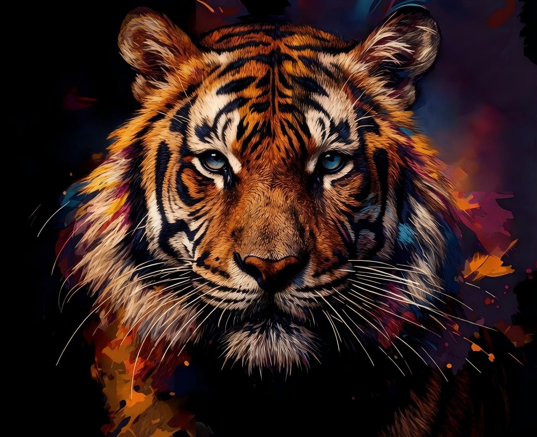Jiqinsiye Tiger Paint by Numbers Kit for Adults,Animal DIY Painting Kits on Canvas, Color by Numbers,Large Adult Paint by Number for Gifts,Home Wall Decor