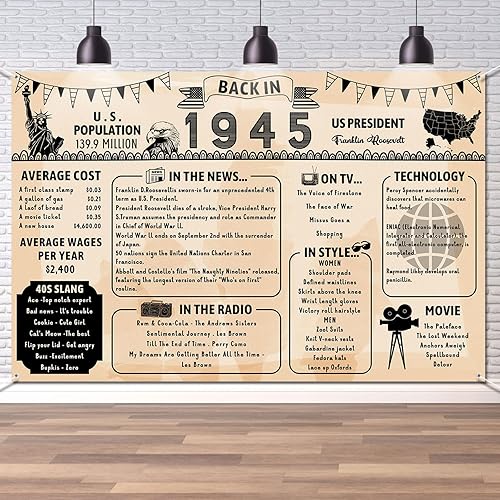 Miniatura 41 de Cartel de fondo grande de pared con texto en inglés "Back in 1966", estilo retro, feliz 59 cumpleaños, boda, aniversario, 59 años, reunión de clase,