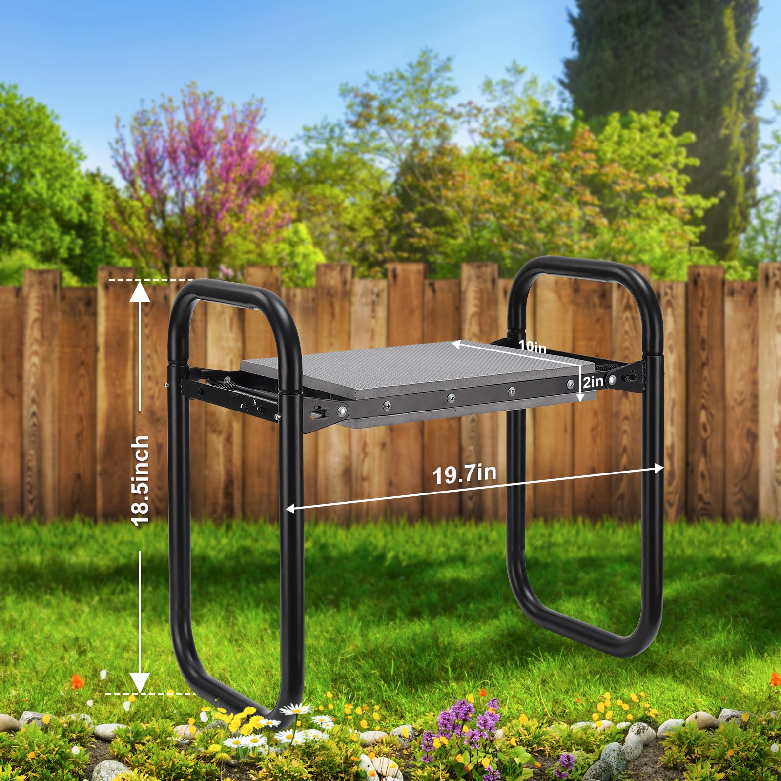 Garden Kneeler And Seat Foldable Garden Stool 400lbs Heavy Duty