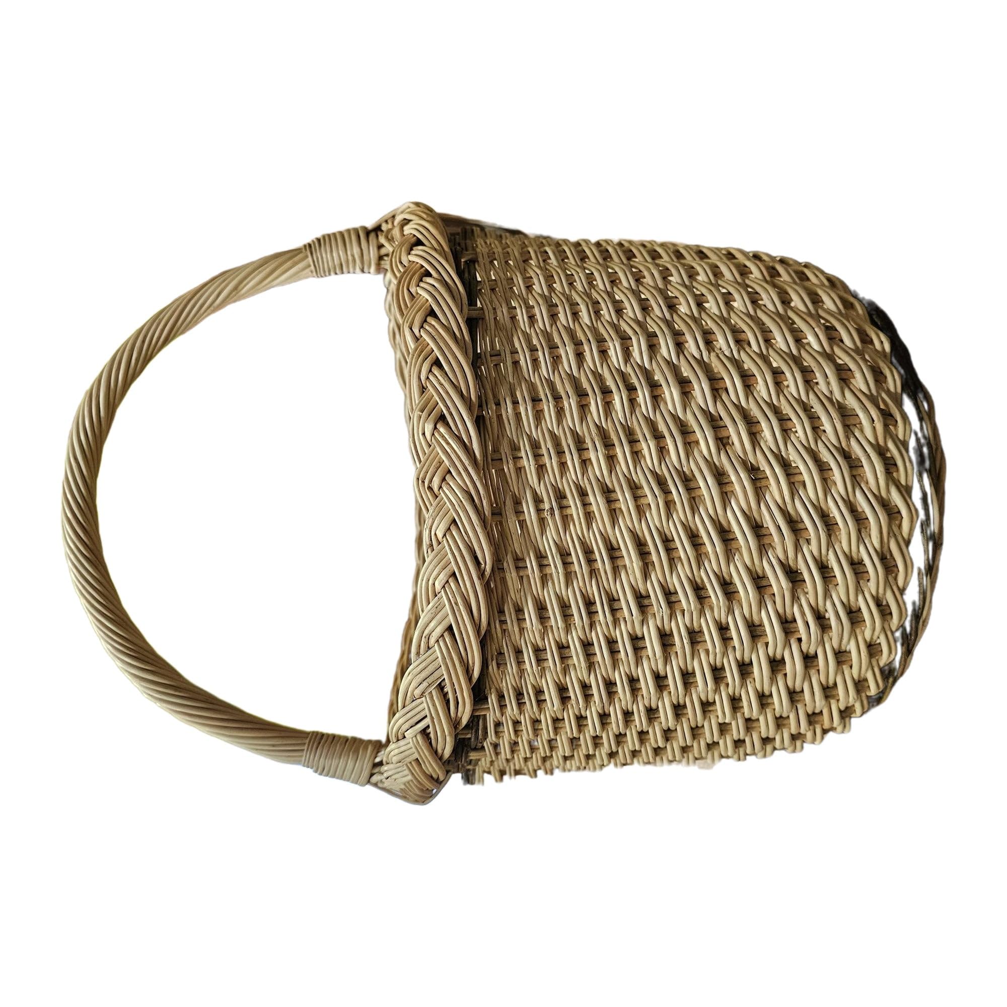 Cesta de almacenaje de mimbre, 25 cm, dorada y marrón