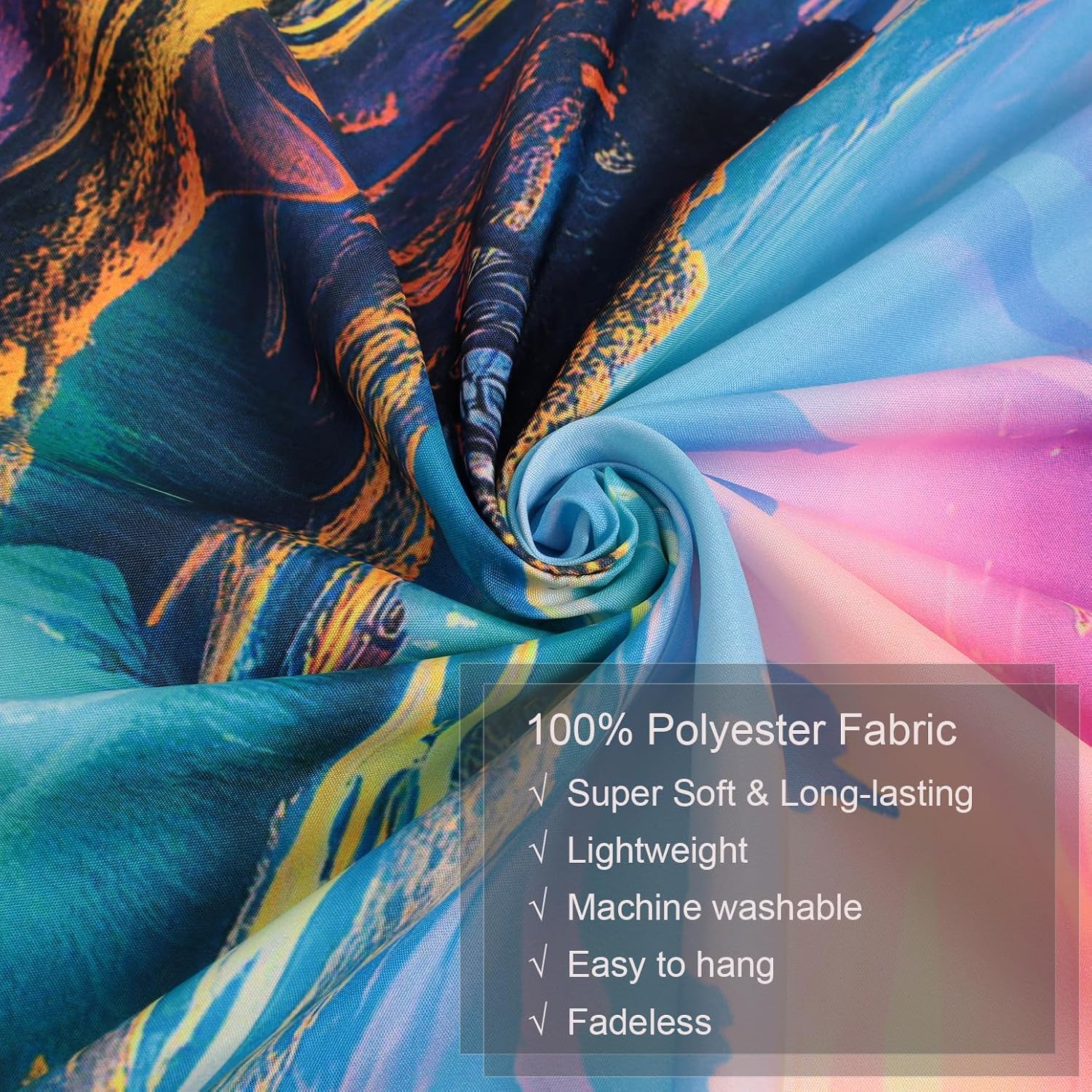 Simpkeely Fantasy Planet Tapisserie, Forêt à la Lumière Noire, Paysage Naturel Rétro Esthétique Tenture Murale, Réactif aux UV, Coucher de Soleil Arbres pour Chambre à Coucher - 240 x 320cm