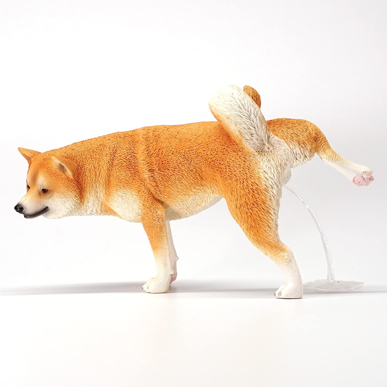 Shiba Inu Peeing Dog Statue, Room Decor Dog Statue for Desktops, Durable Polyresin with Intricate Details for Dog Lovers, Yellow