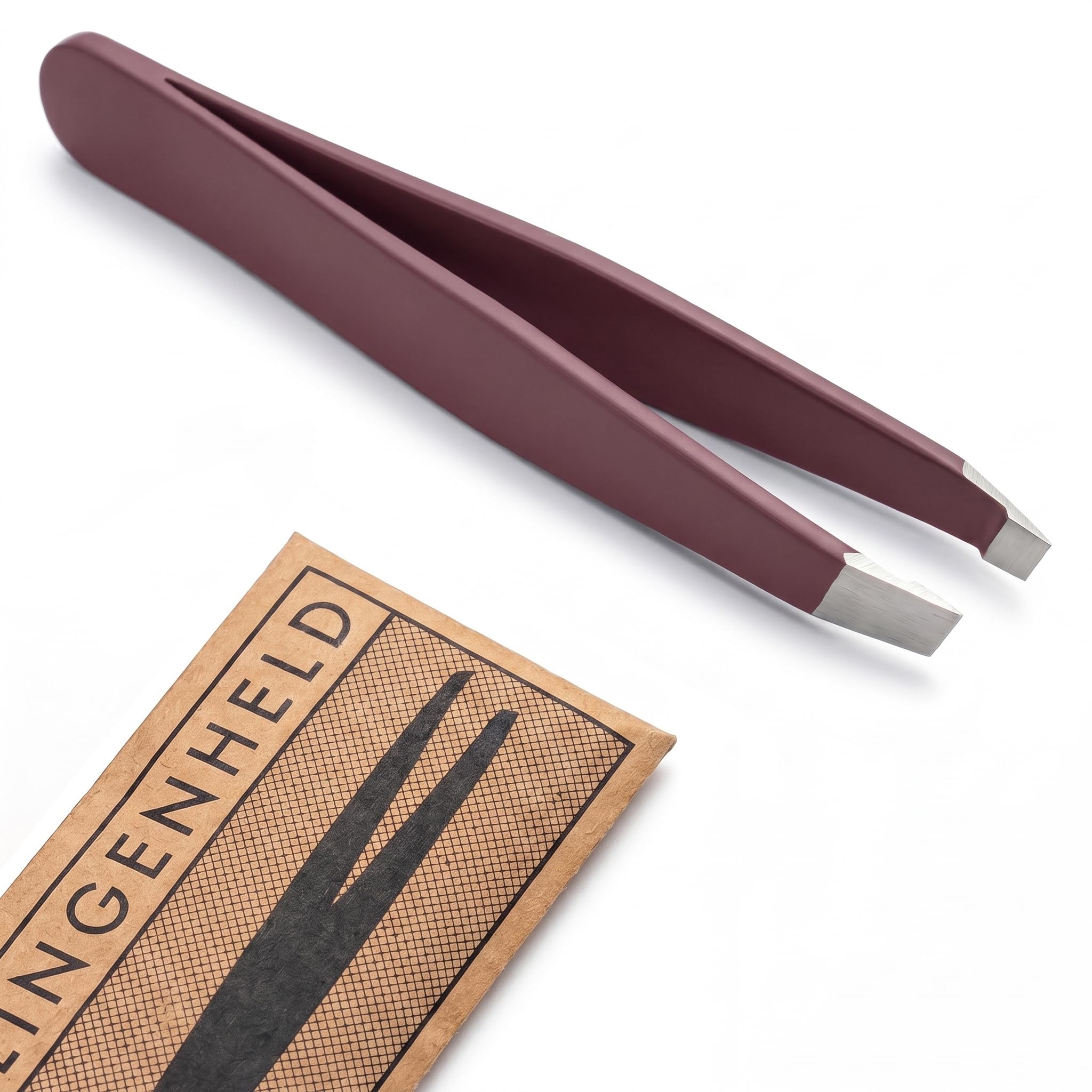 KLINGENHELD® Haargenaue Pinzette - greift jedes Haar beim 1. Versuch ohne durchrutschen - Pinzette Augenbrauen Zupfen handgeschliffen, schließt Jahr für Jahr bündig (50 Farben)
