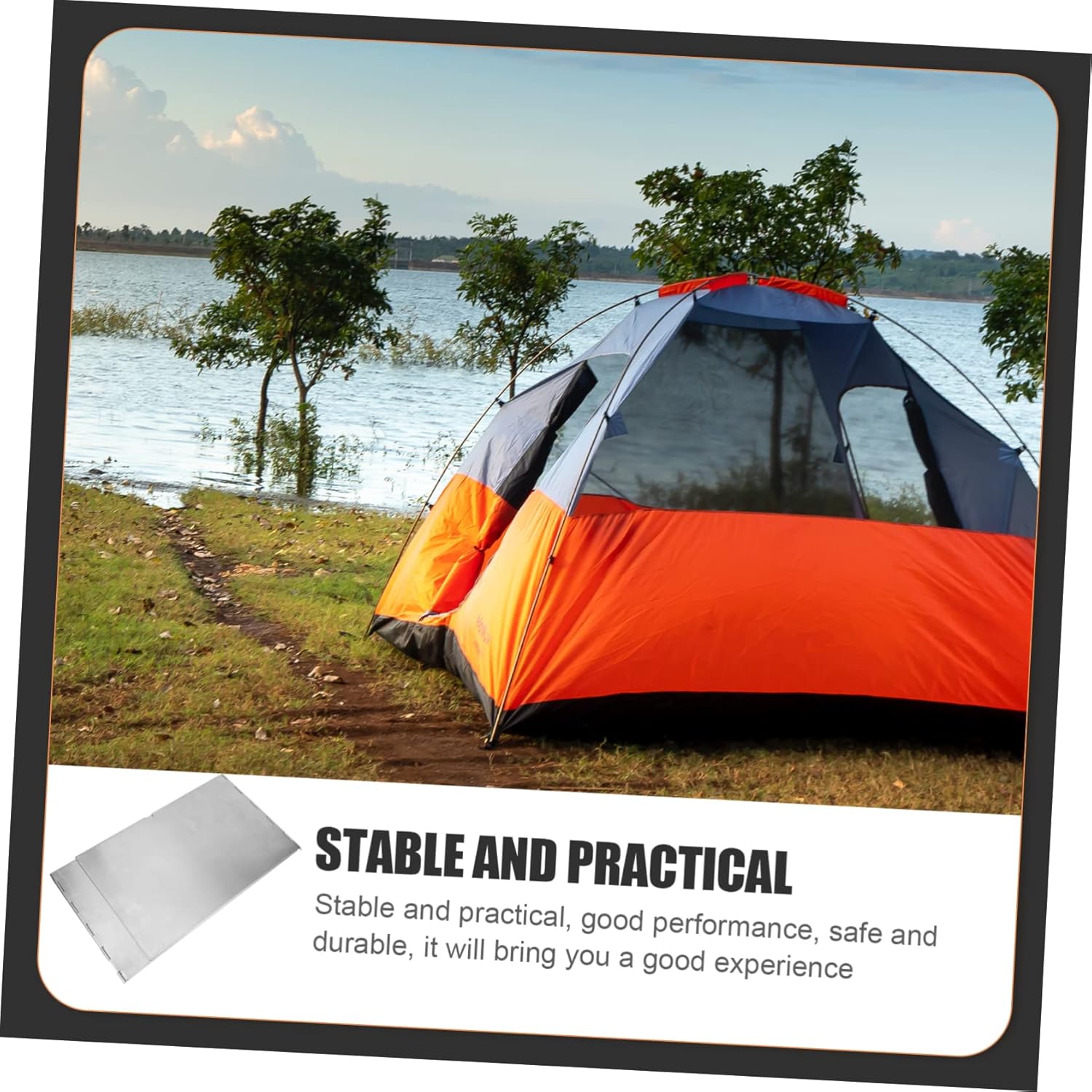 Folding Windscreen for Camping Stove Fire Pit Cover Easy-clean Stainless Steel Wind Board