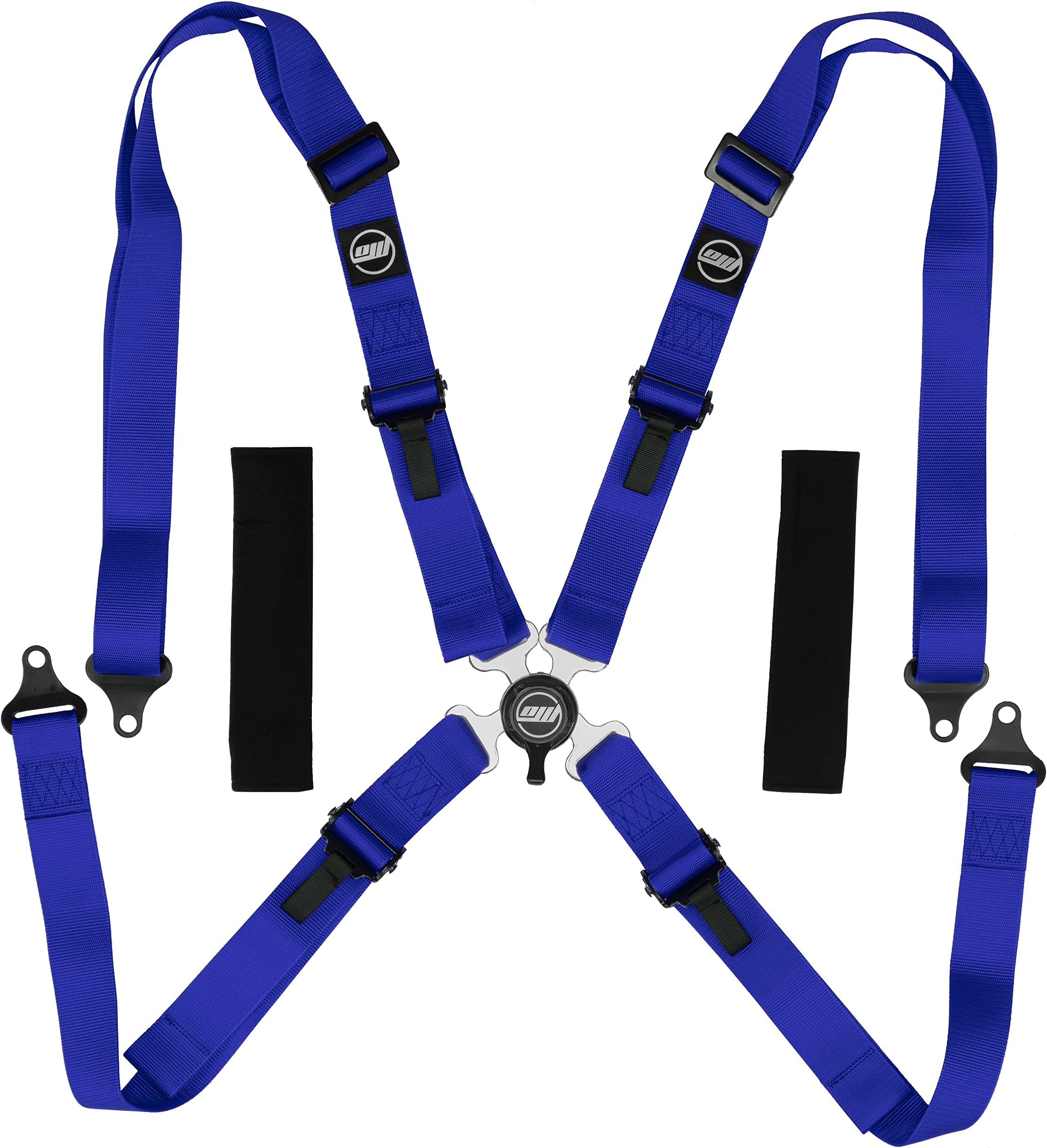 OpenWheeler Racing and Flight Simulation Cockpit Four Point Harness. Virtual Reality add-on. Blue