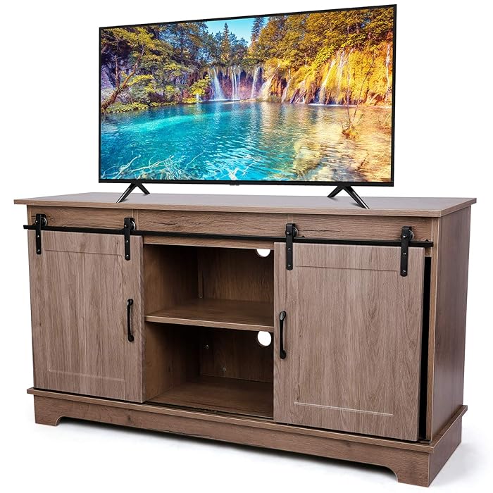 Buy TUSY Barn Door TV Stand up to 55 inch Flat Screen Television