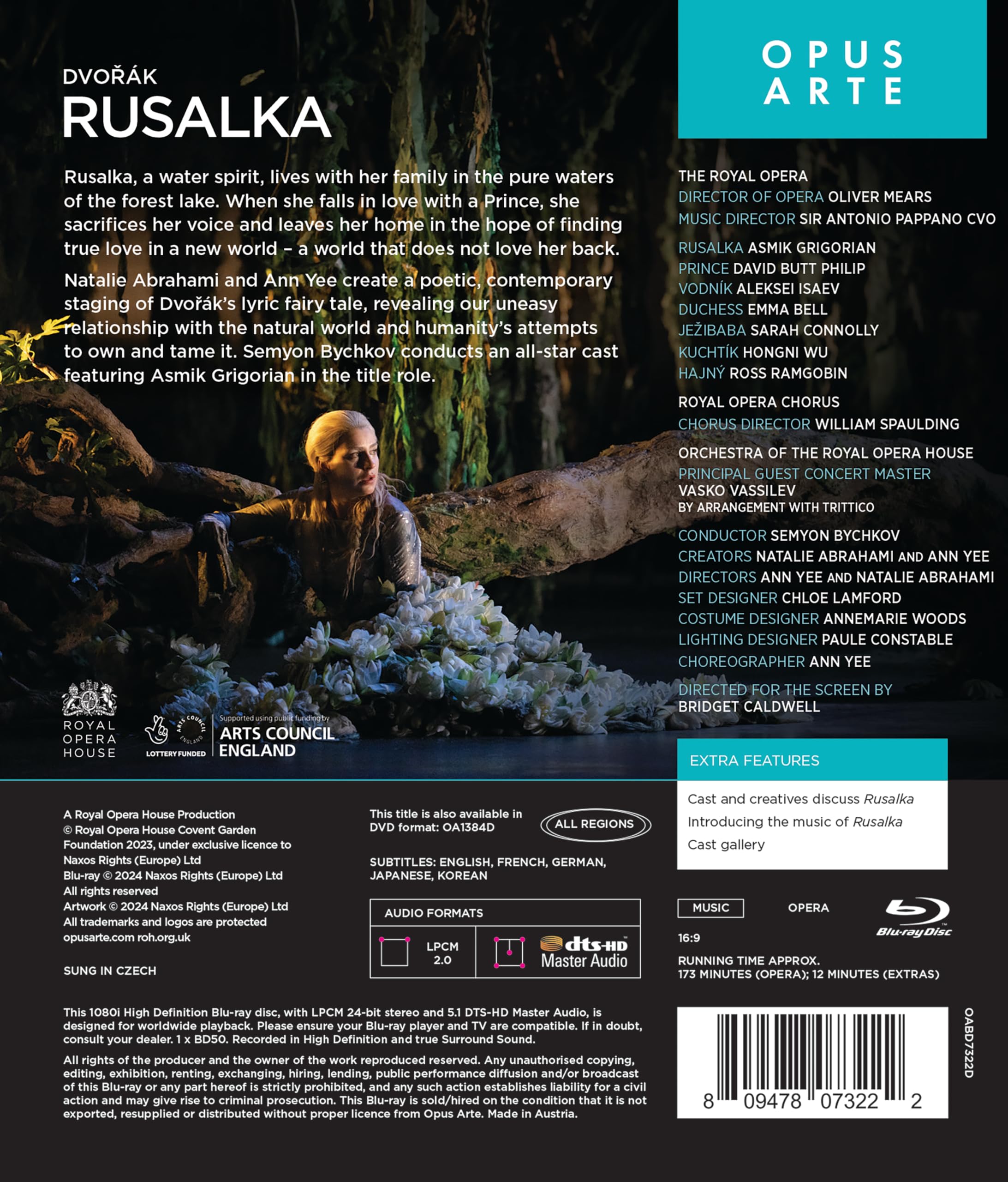 Antonín Dvořák: Rusalka [Asmik Grigorian; Emma Bell; Semyon Bychkov & Orchestra of the Royal Opera House] [Blu-ray]