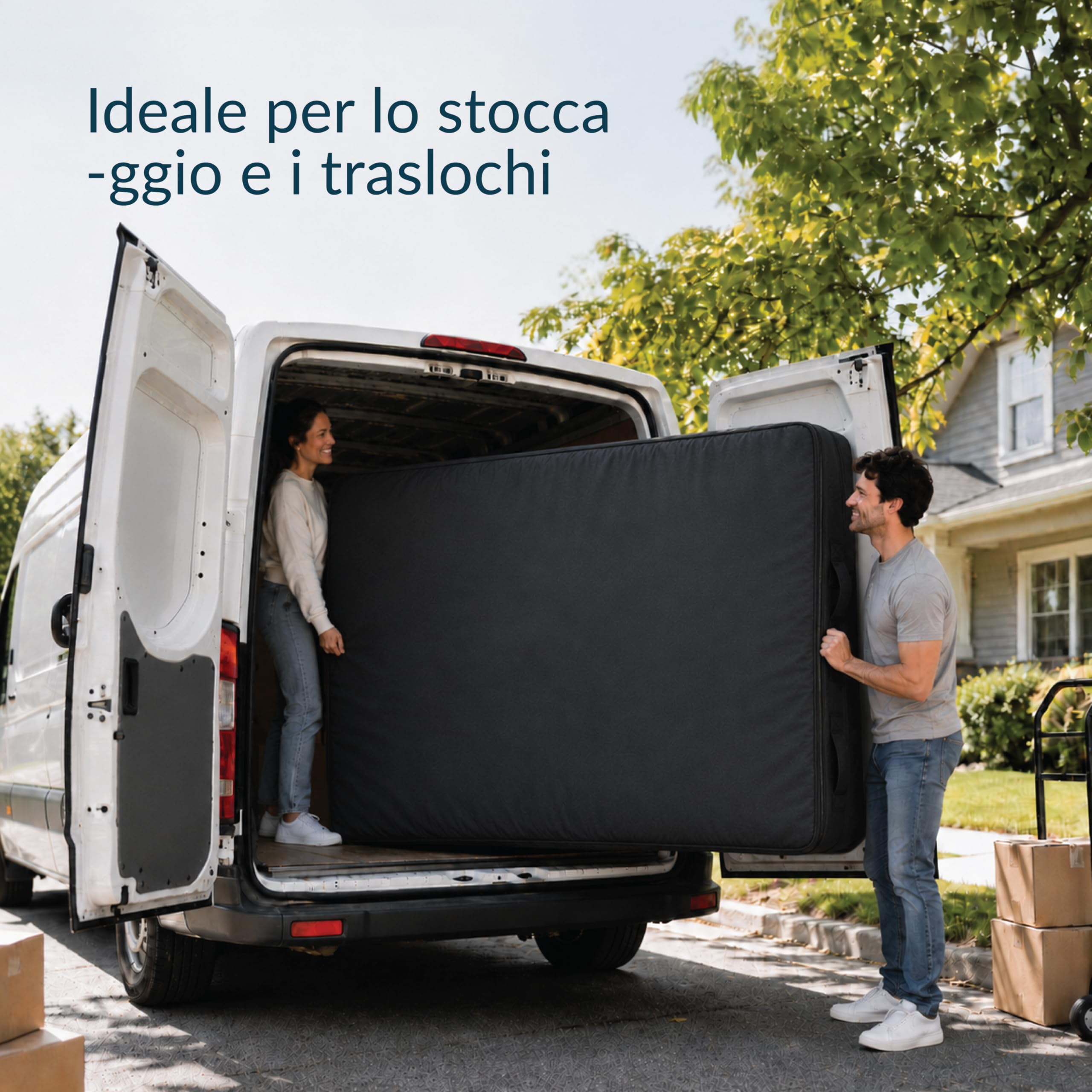 Twinzen Custodia Materasso Culla/Lettino 100x200 cm Trasloco e Stoccaggio, Spessore 25cm - Coprimaterasso con Zip e 4 Maniglie Oeko-Tex