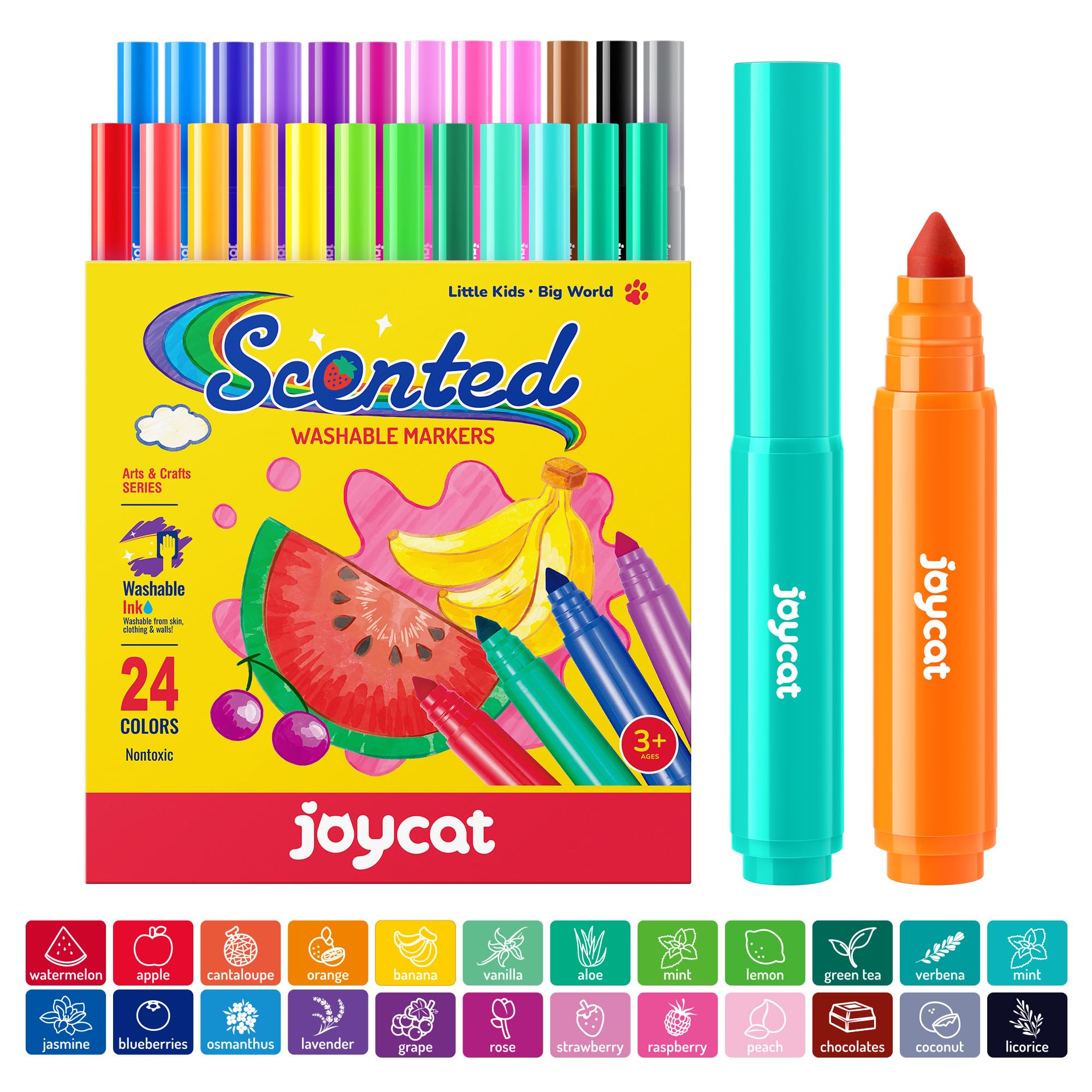 Amazon.com: JoyCat 24-Color Washable Smelly Markers for Kids