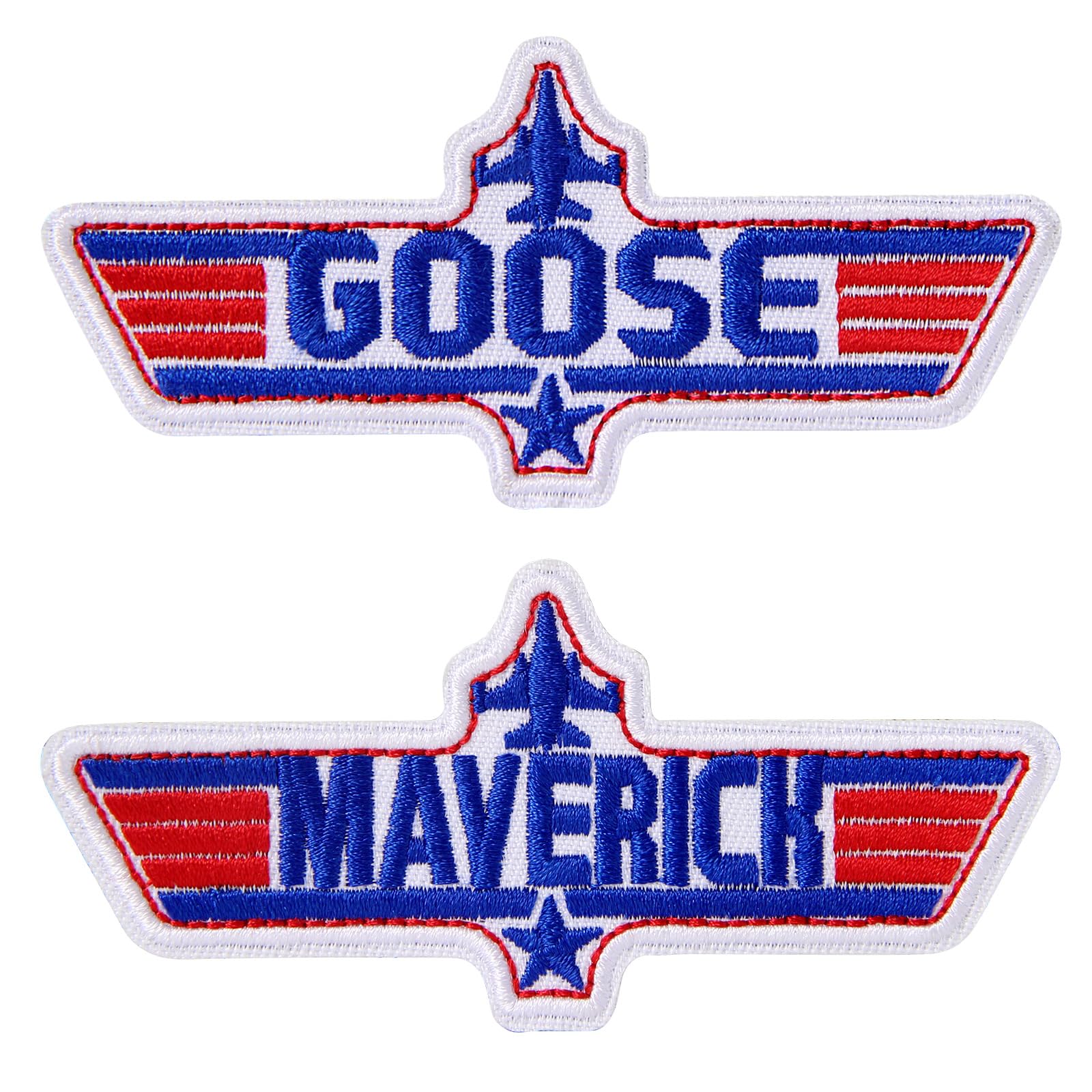 2 Pcs Maverick Patches - Goose & Maverick Embroidered Hook and Loop Patches, Morale Patch for Backpacks, Dog Harnesses, Army Vests, Gym Bags, Hats, Helmets