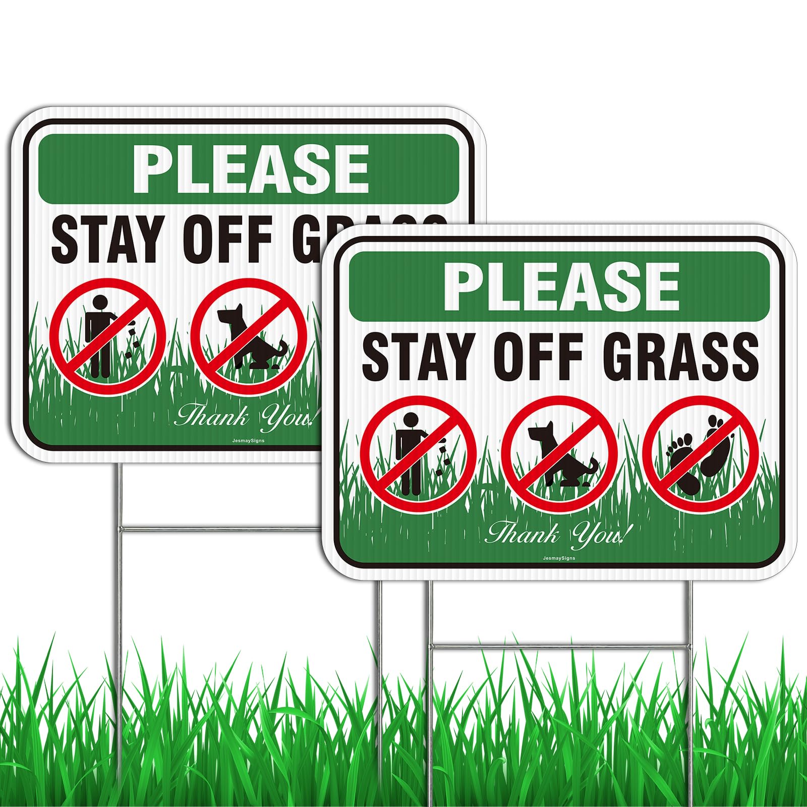 Schild "Stay Off Gras" – Doppelseitig Mit Pfahl, Wetterfest, Für Garten & Rasen