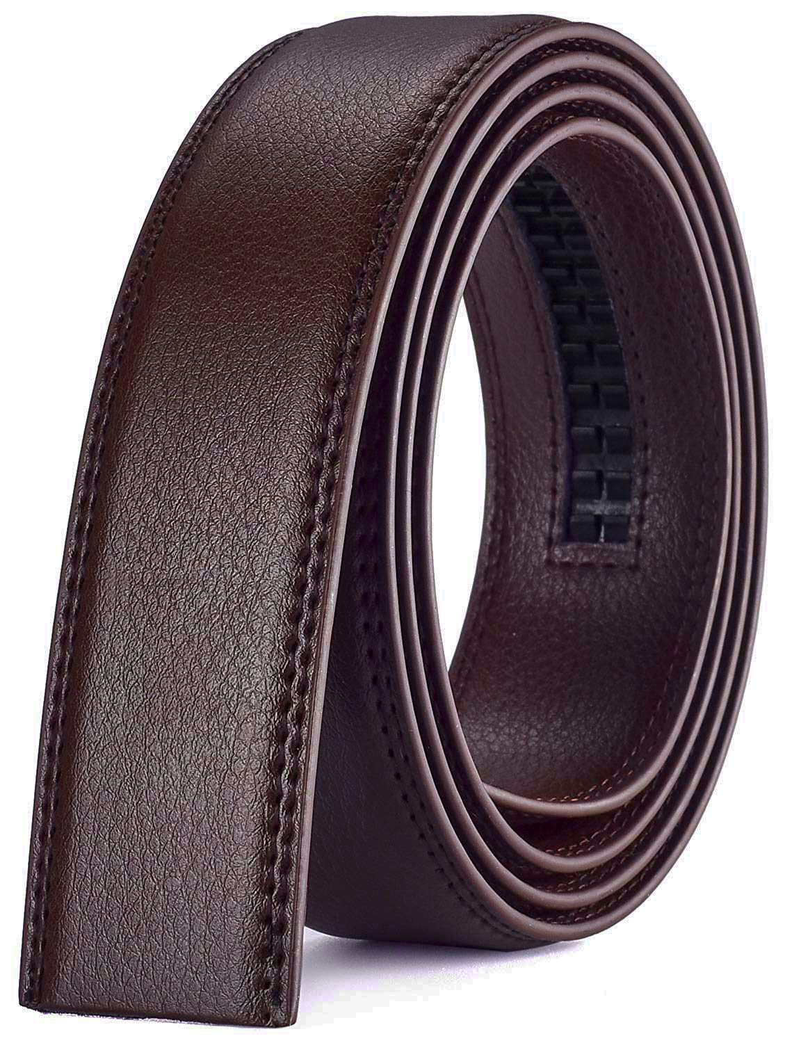 X Xhtang Men's Ratchet Belt Genuine Leather Slide Belts Adjustable