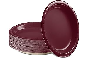 Burgundy Paper Plates: 6 3/4 Inches Fancy Disposable Party Plates