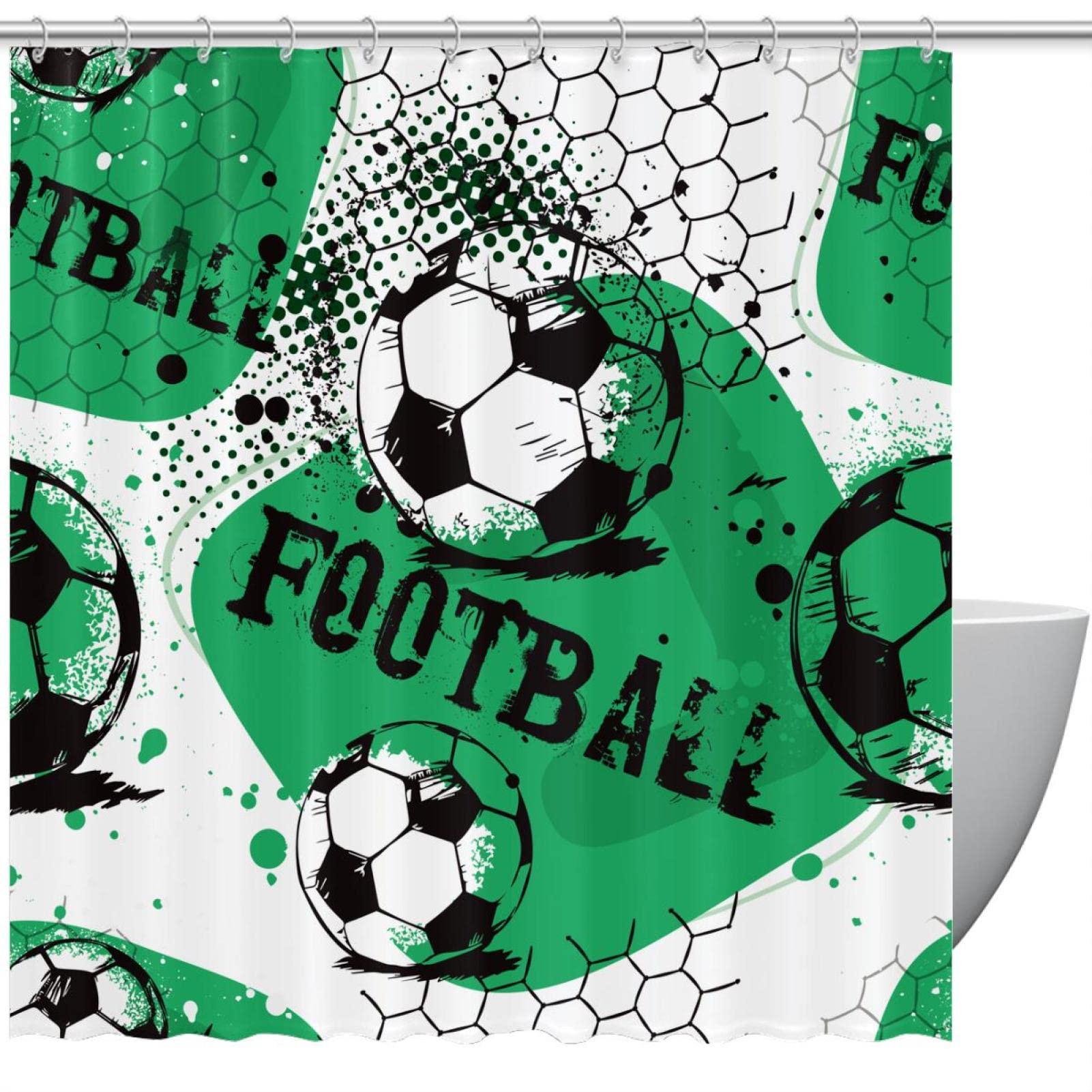 Rideau de douche football pour illuminer le sourire des enfants dans la salle de bain