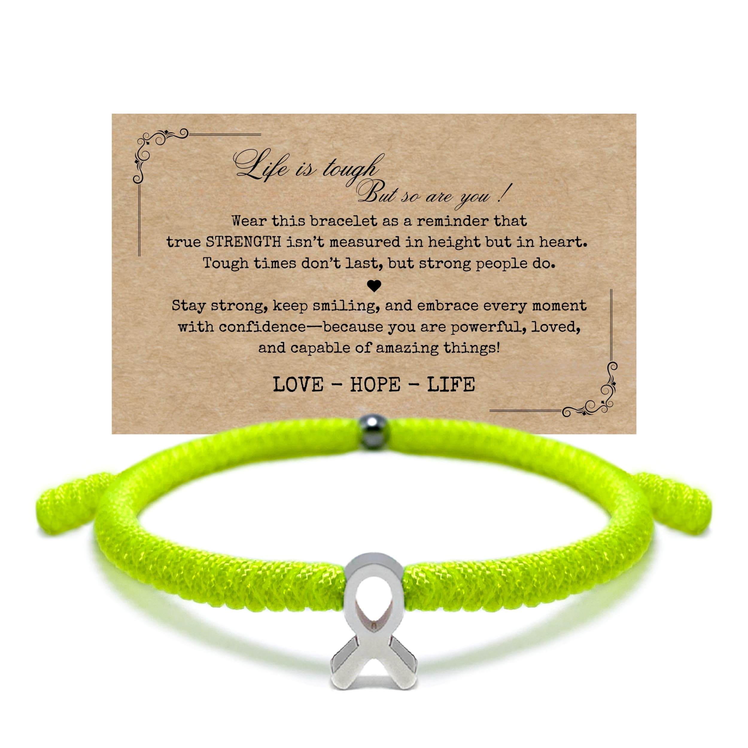 LAMIBEE Bracelet For A Cause, Awareness Ribbon Bangle Bracelets, Wristbands Get Well Soon, Protection Surfer String Bracelet for Men, Women Boho Amulet Style