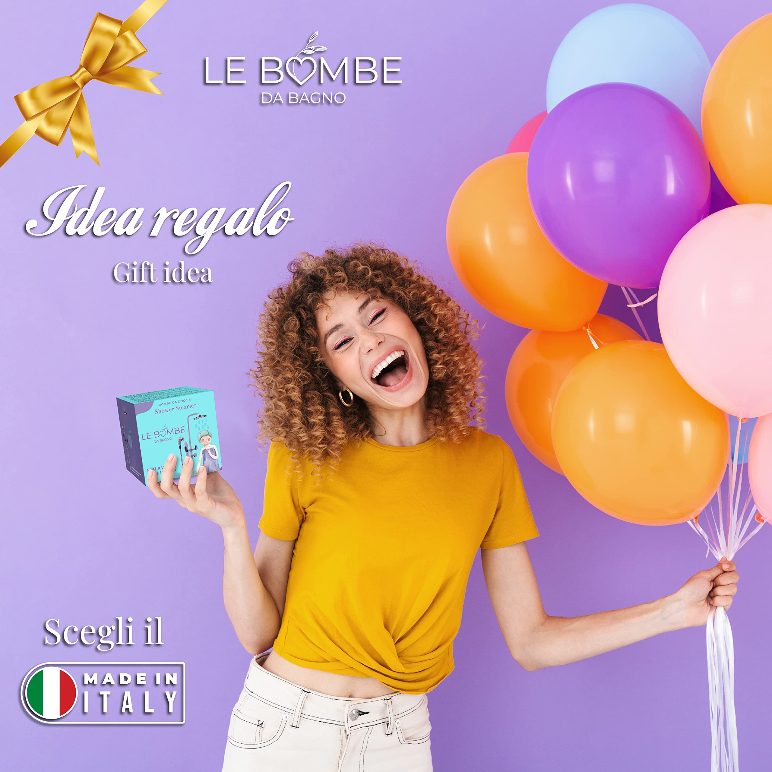 3 Bombe Da Doccia fatte a Mano, Made in ITALY, 3 azioni in 1 Scrub Oli Essenziali, Aromaterapia, Relax e Benessere. Naturali Vegane Bio. Bombe Da Bagno. Idea Regalo Donna, Ragazza, Utile, Originale.