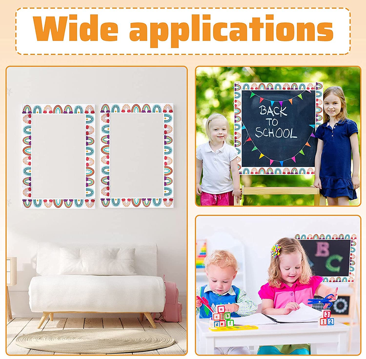 Rainbow Bulletin Board Borders Boho Straight Classroom Border For rainbow-bulletin-board-borders-boho-straight-classroom-border-for