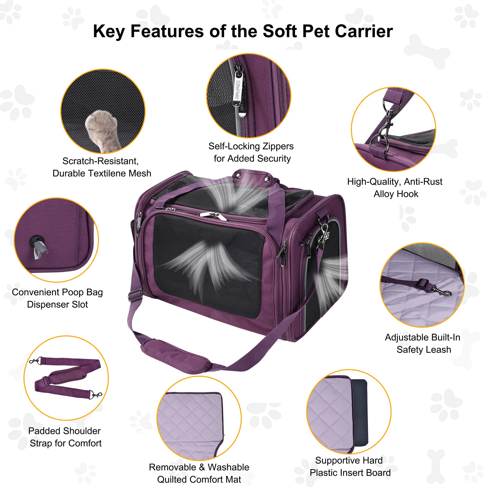 EliteField Deluxe Soft-Sided Pet Carrier (3 Year Warranty, Airline Approved), Travel Bag for Dogs, Cats & Small Pets, with Expandable Mat - image 5