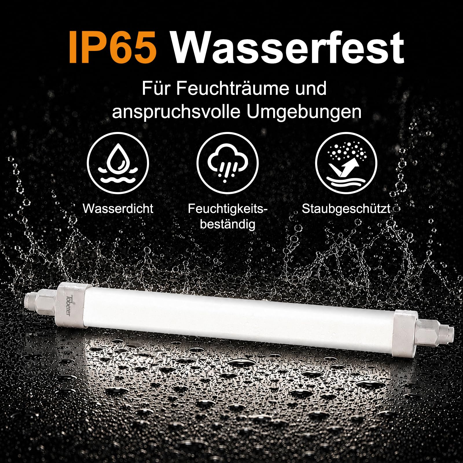 4 Stück LED Feuchtraumleuchte 150cm, 45W 4500LM Neutralweiß 4000K LED Feuchtraumlampe Röhre Wannenleuchte Deckenleuchte für Garage Keller Büro Feuchtraum, IP65 Wasserfest
