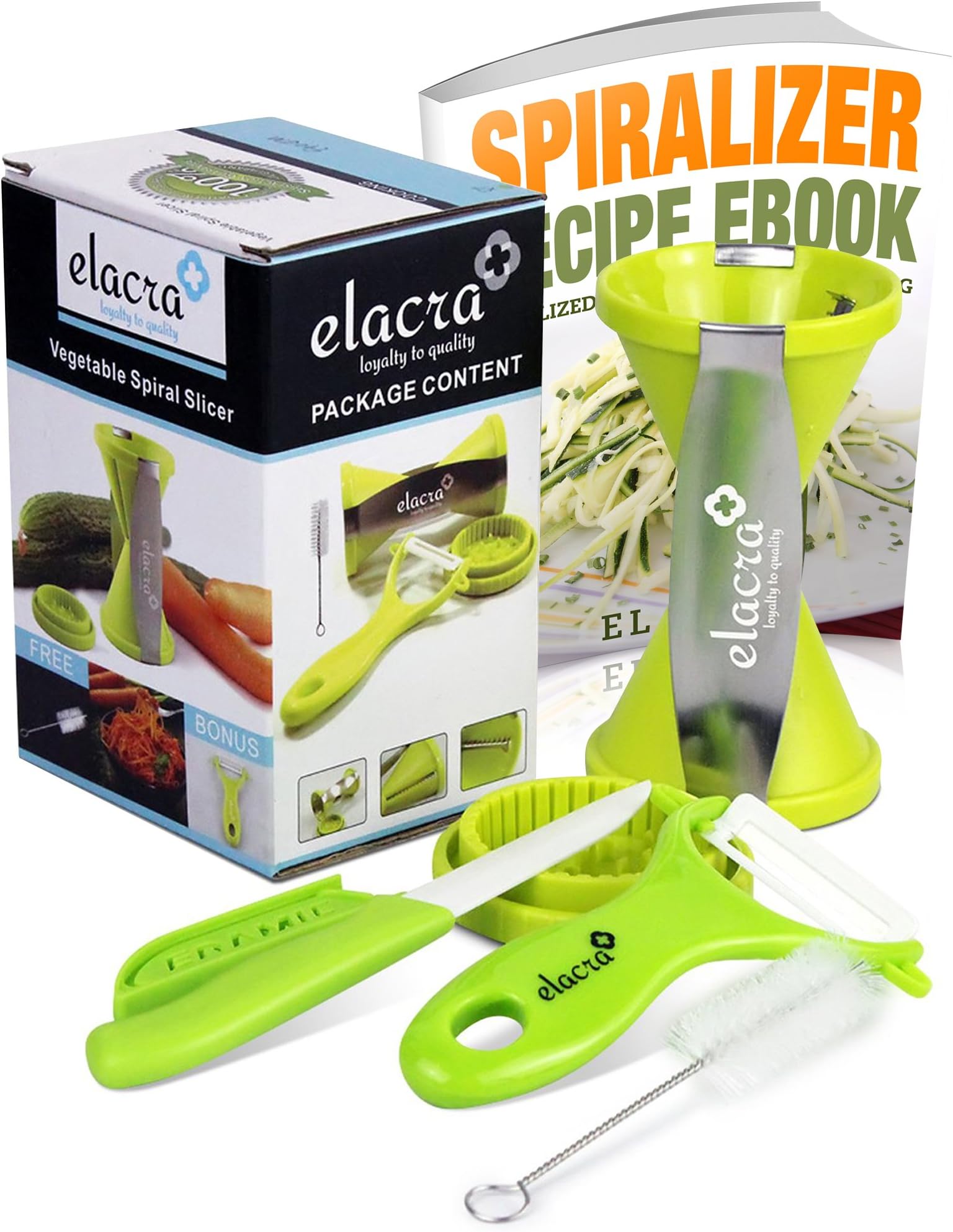 Spiralizer with Peeler and Knife - Make Zucchini Pasta and Vegetable Noodle - Spiral Slicer, Cutter & Peeler